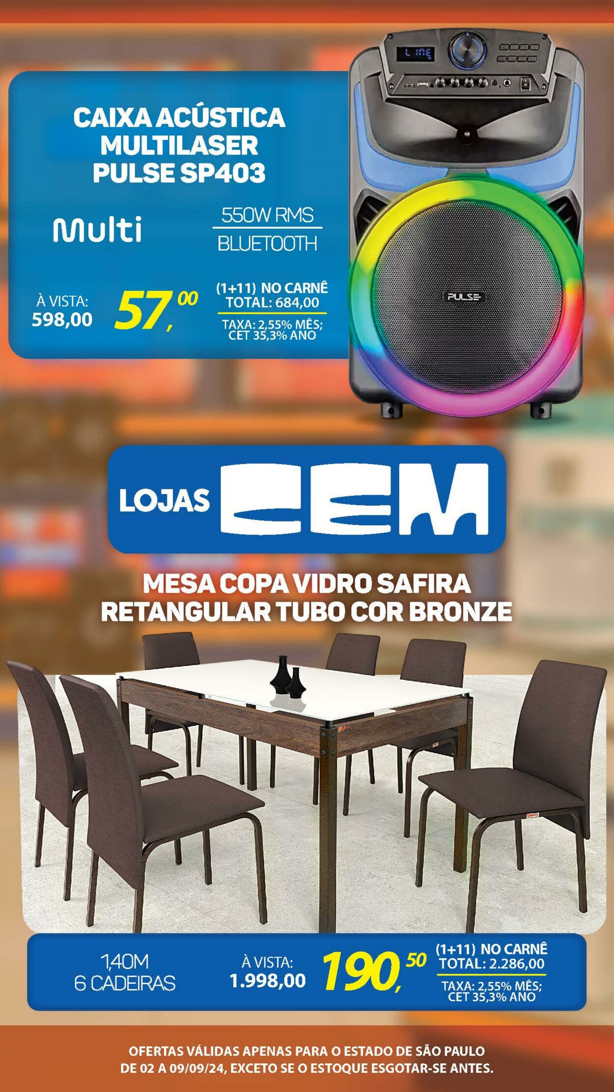 Folheto Lojas Cem 02.09.2024 - 30.09.2024