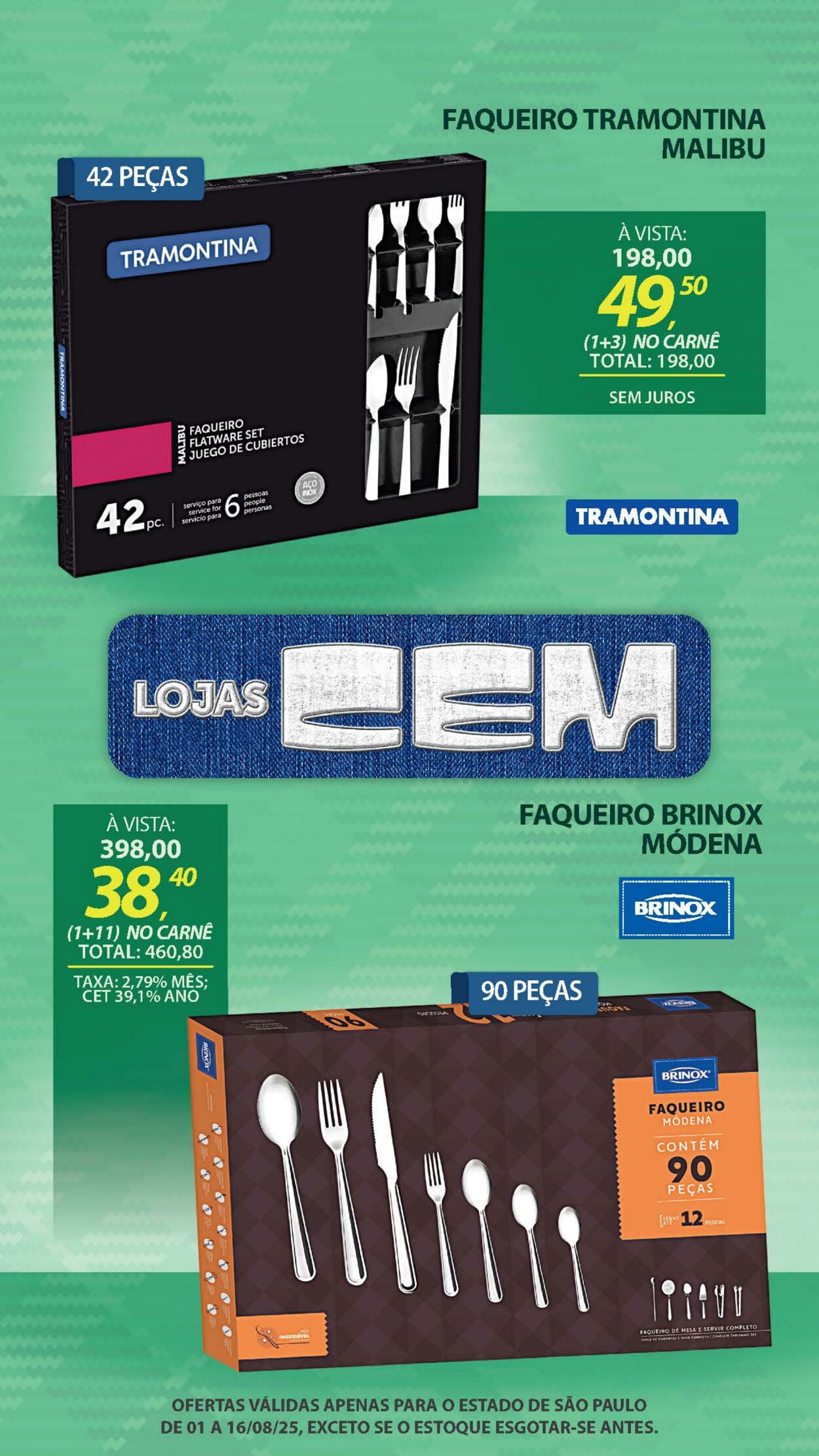 Folheto Lojas Cem 04.08.2025 - 19.08.2025