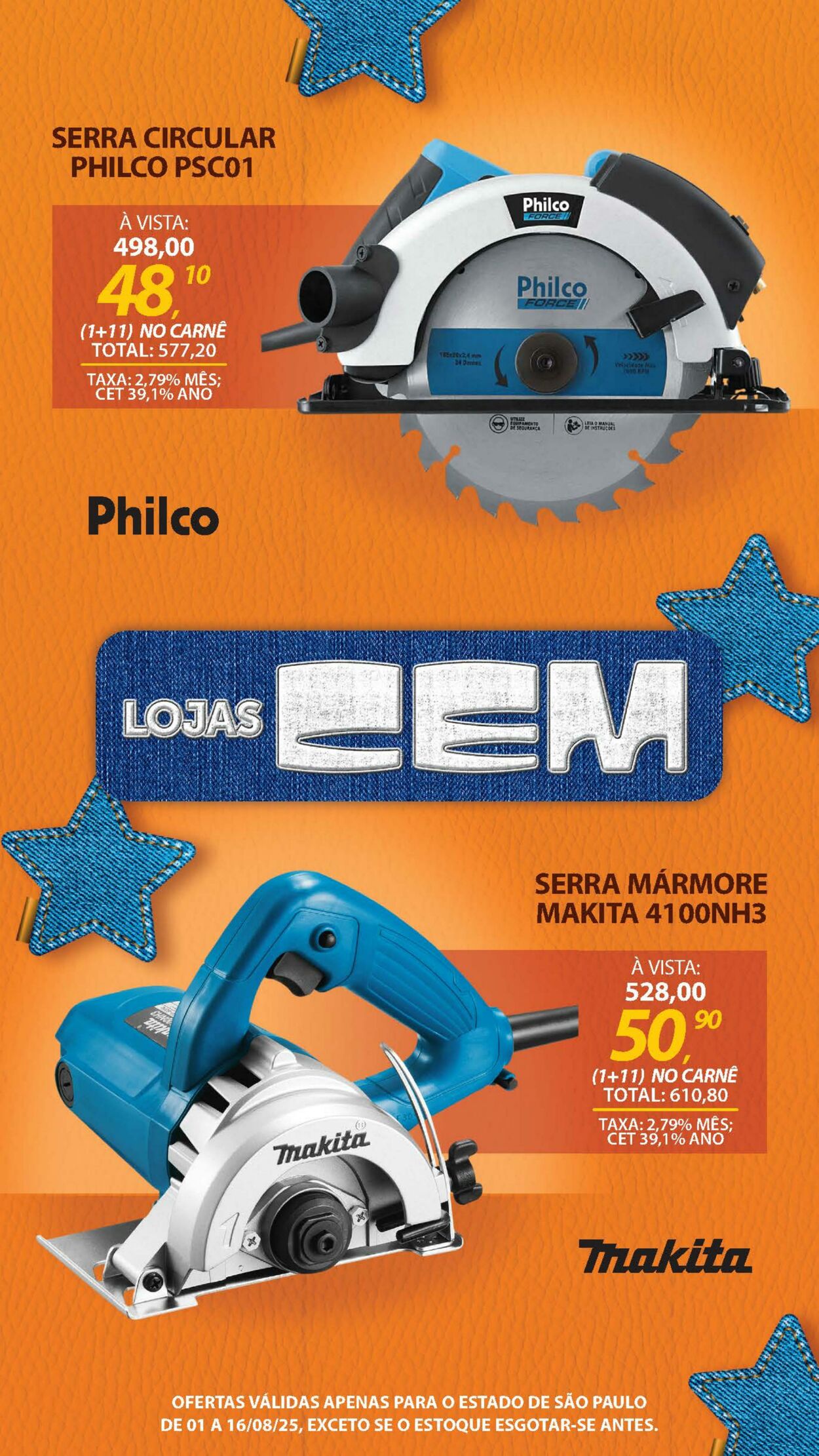 Folheto Lojas Cem 04.08.2025 - 19.08.2025