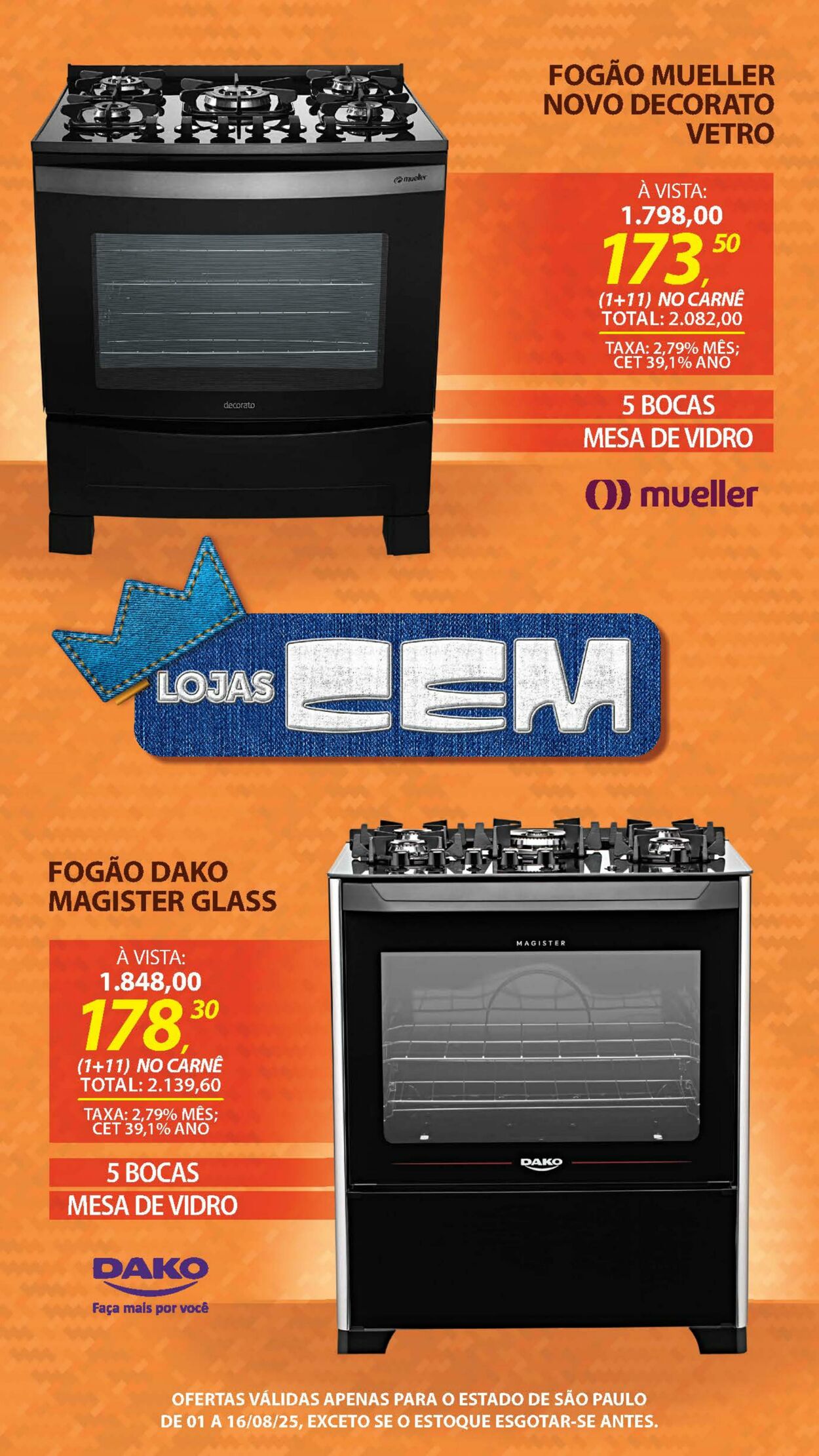Folheto Lojas Cem 04.08.2025 - 19.08.2025
