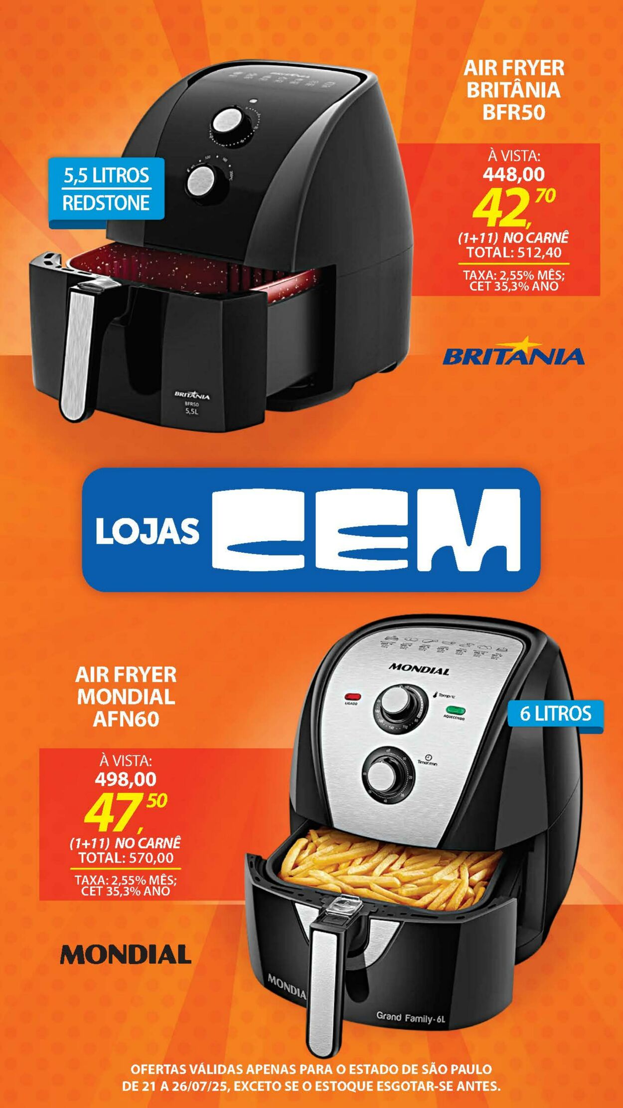 Folheto Lojas Cem 18.07.2025 - 05.08.2025