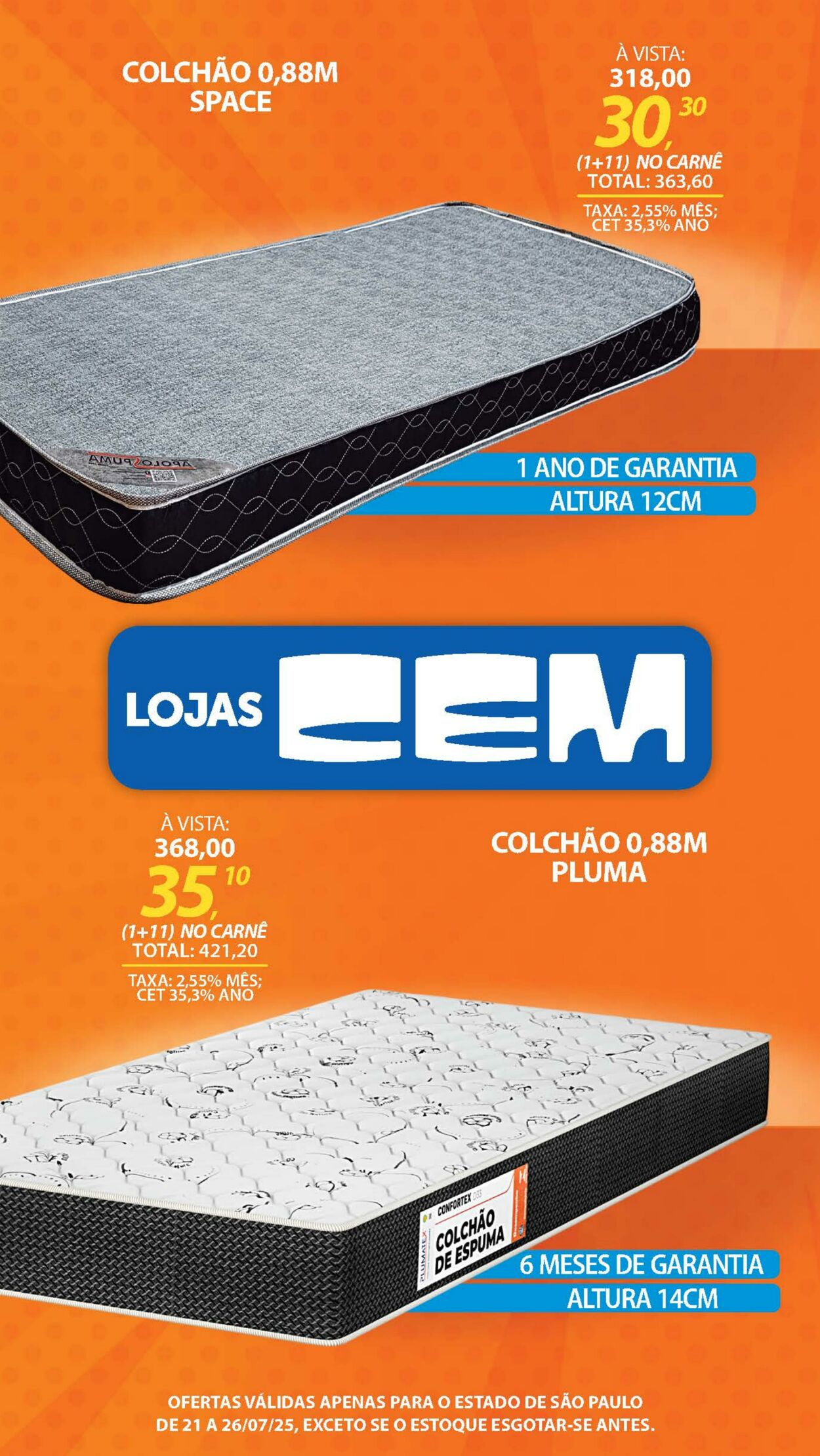 Folheto Lojas Cem 18.07.2025 - 05.08.2025