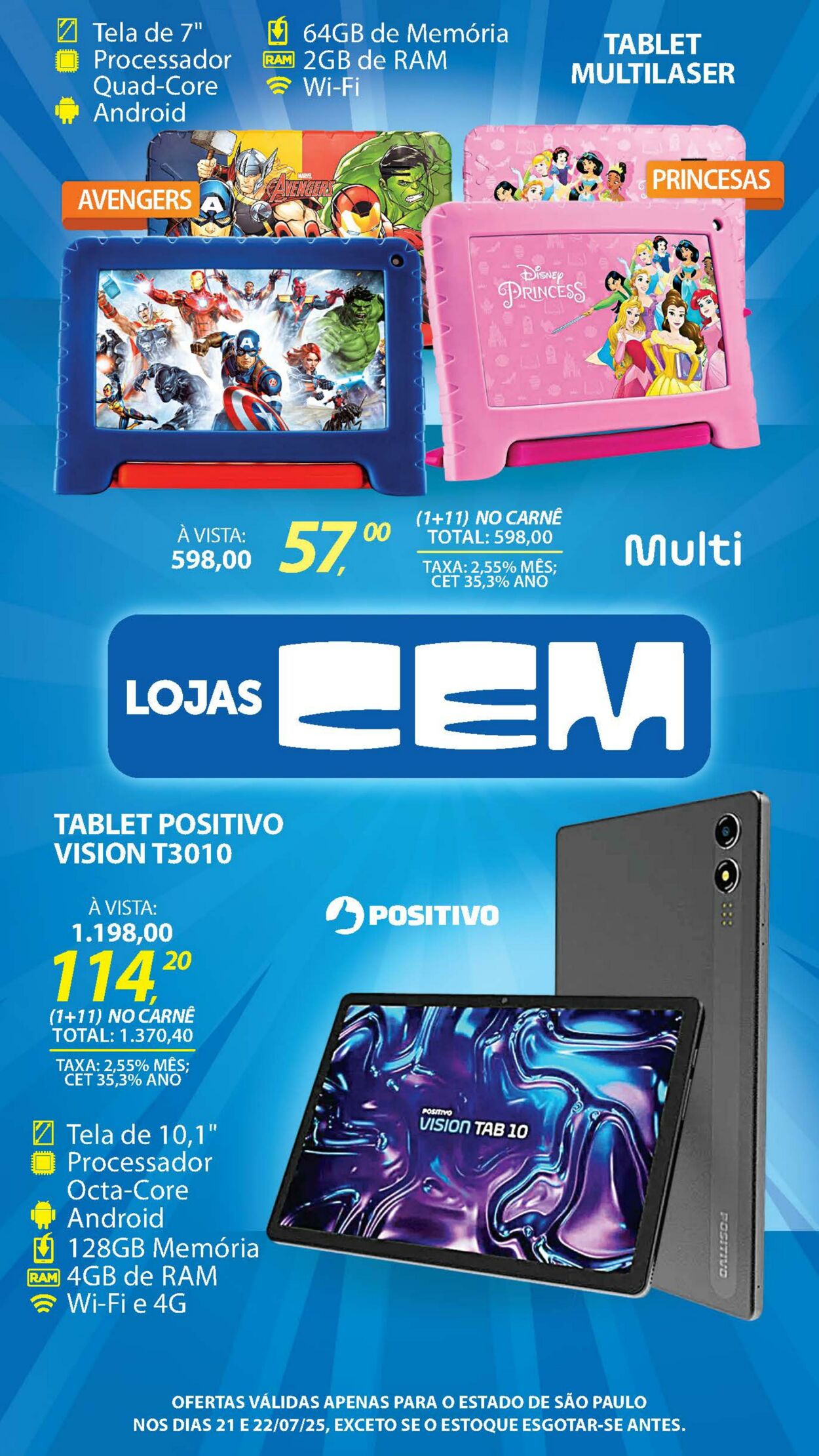 Folheto Lojas Cem 18.07.2025 - 05.08.2025