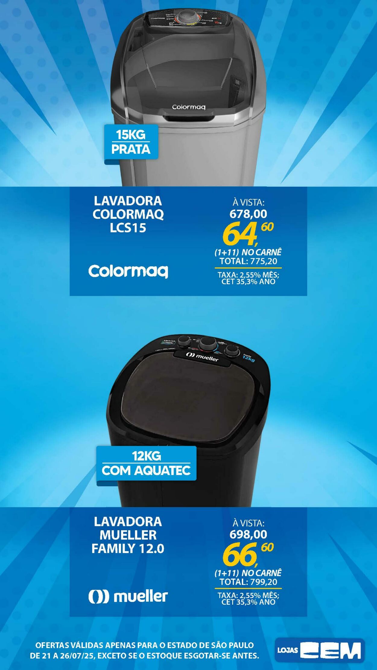 Folheto Lojas Cem 18.07.2025 - 05.08.2025