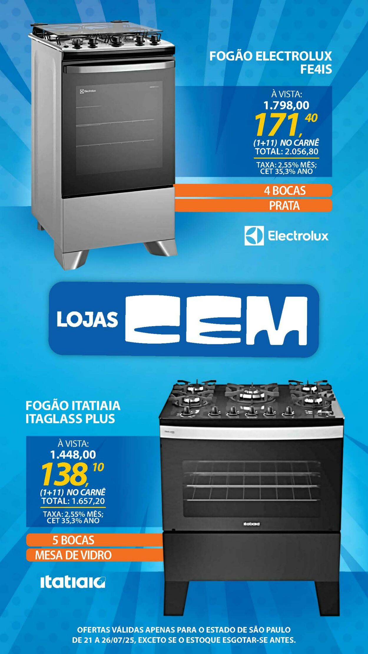 Folheto Lojas Cem 18.07.2025 - 05.08.2025