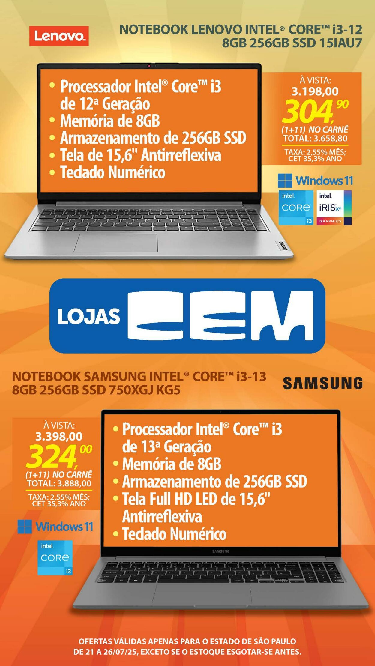 Folheto Lojas Cem 18.07.2025 - 05.08.2025