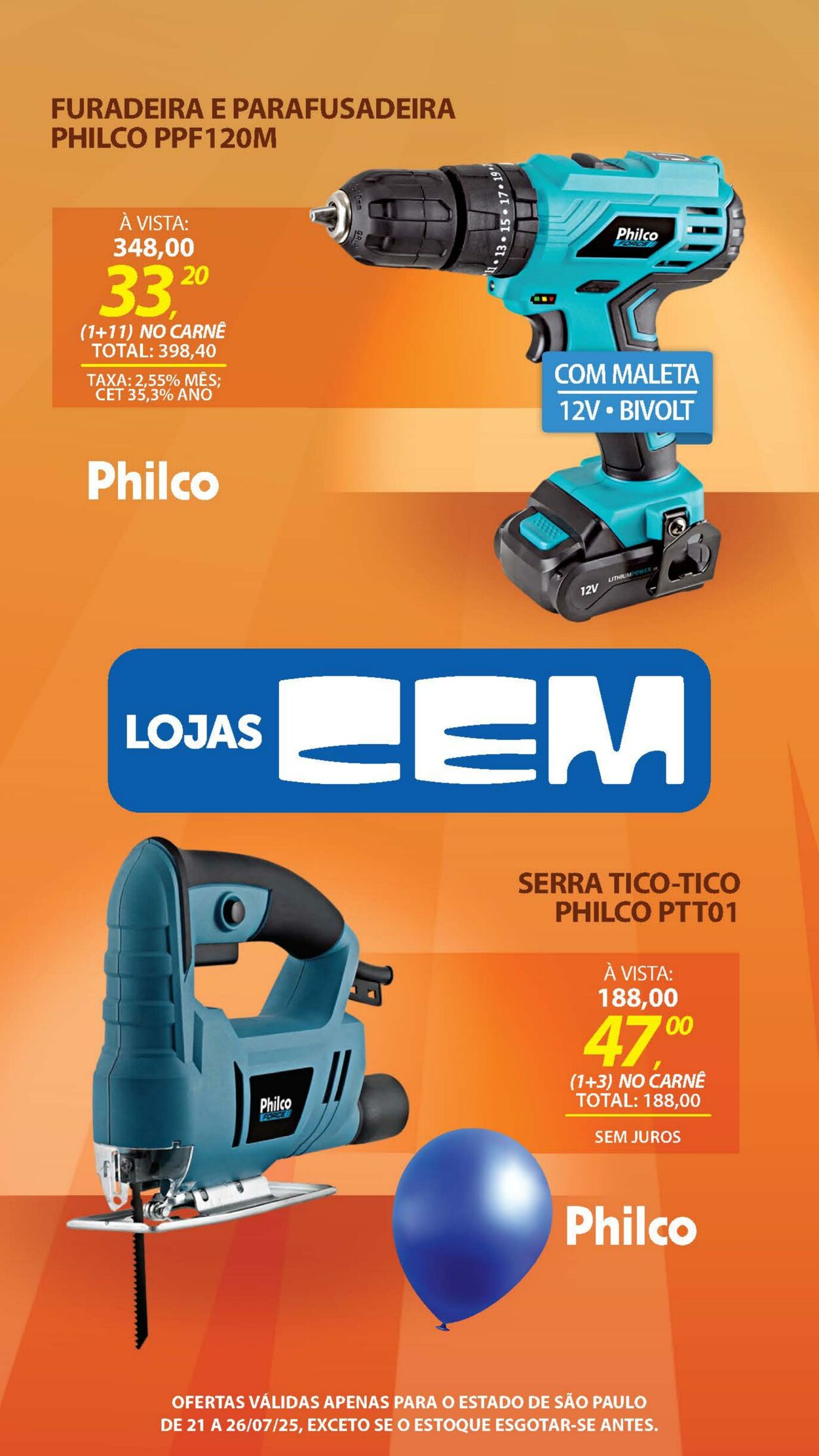 Folheto Lojas Cem 18.07.2025 - 05.08.2025