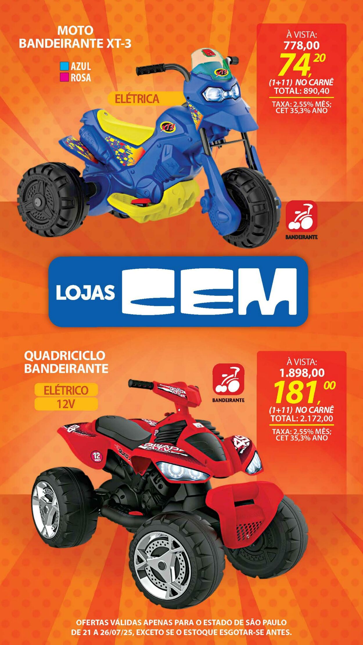 Folheto Lojas Cem 18.07.2025 - 05.08.2025