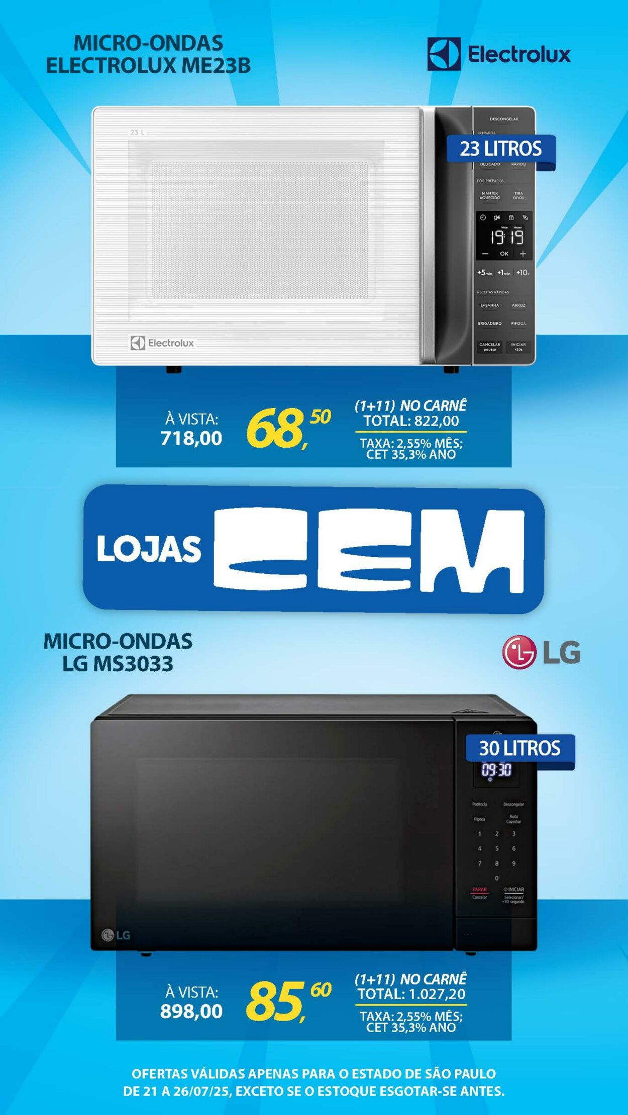 Folheto Lojas Cem 18.07.2025 - 05.08.2025