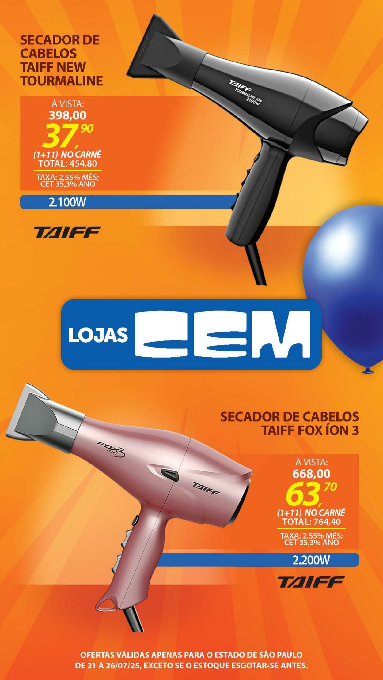 Folheto Lojas Cem 18.07.2025 - 05.08.2025