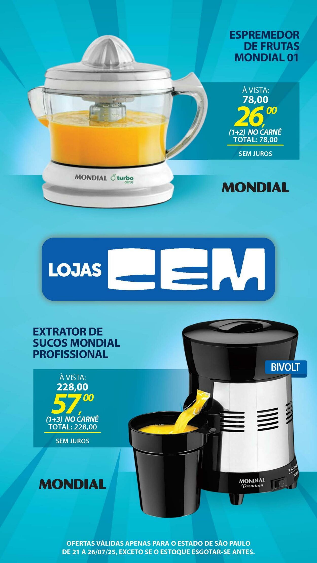 Folheto Lojas Cem 18.07.2025 - 05.08.2025