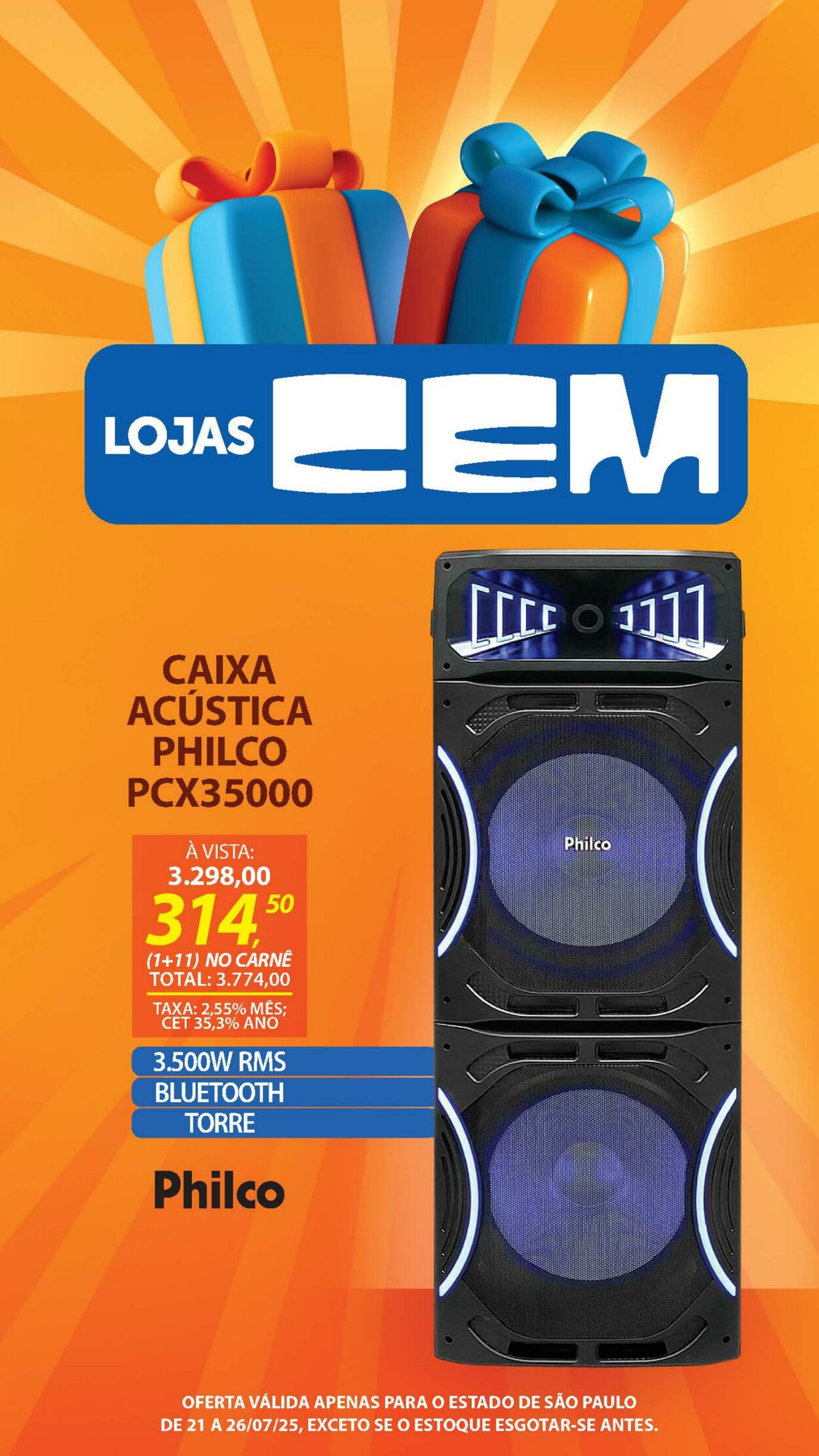 Folheto Lojas Cem 18.07.2025 - 05.08.2025