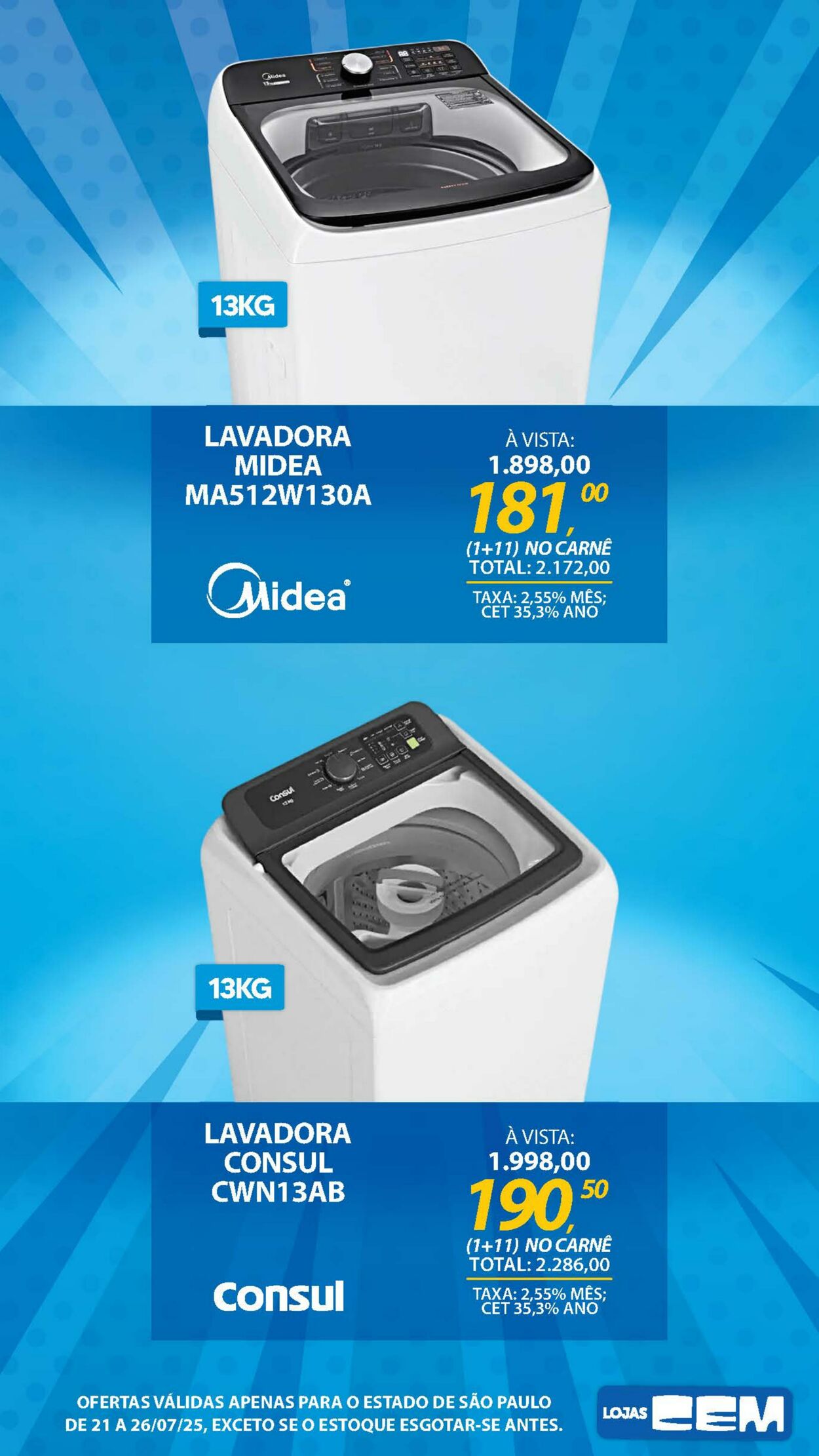 Folheto Lojas Cem 18.07.2025 - 05.08.2025