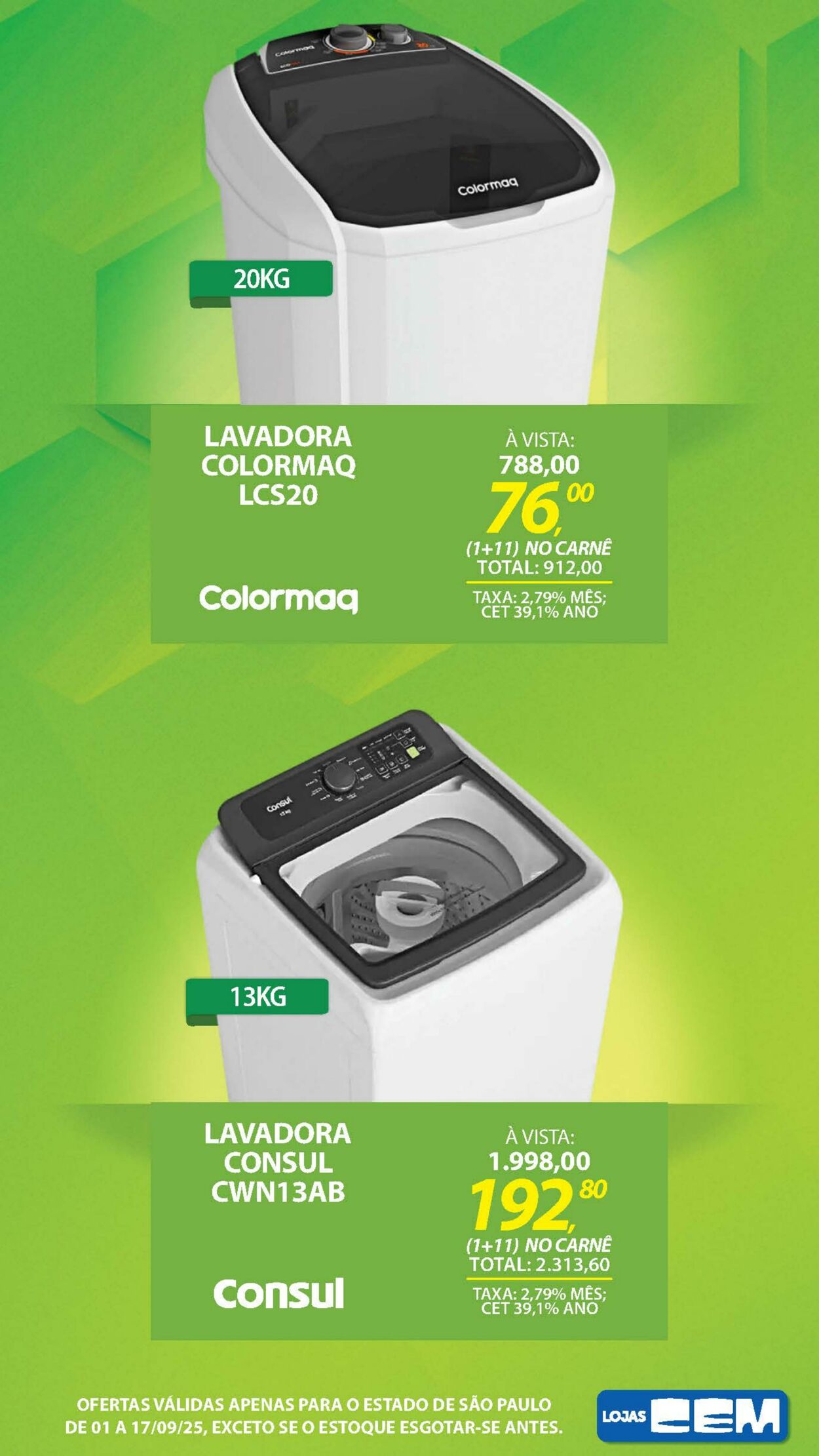 Folheto Lojas Cem 29.08.2025 - 19.09.2025