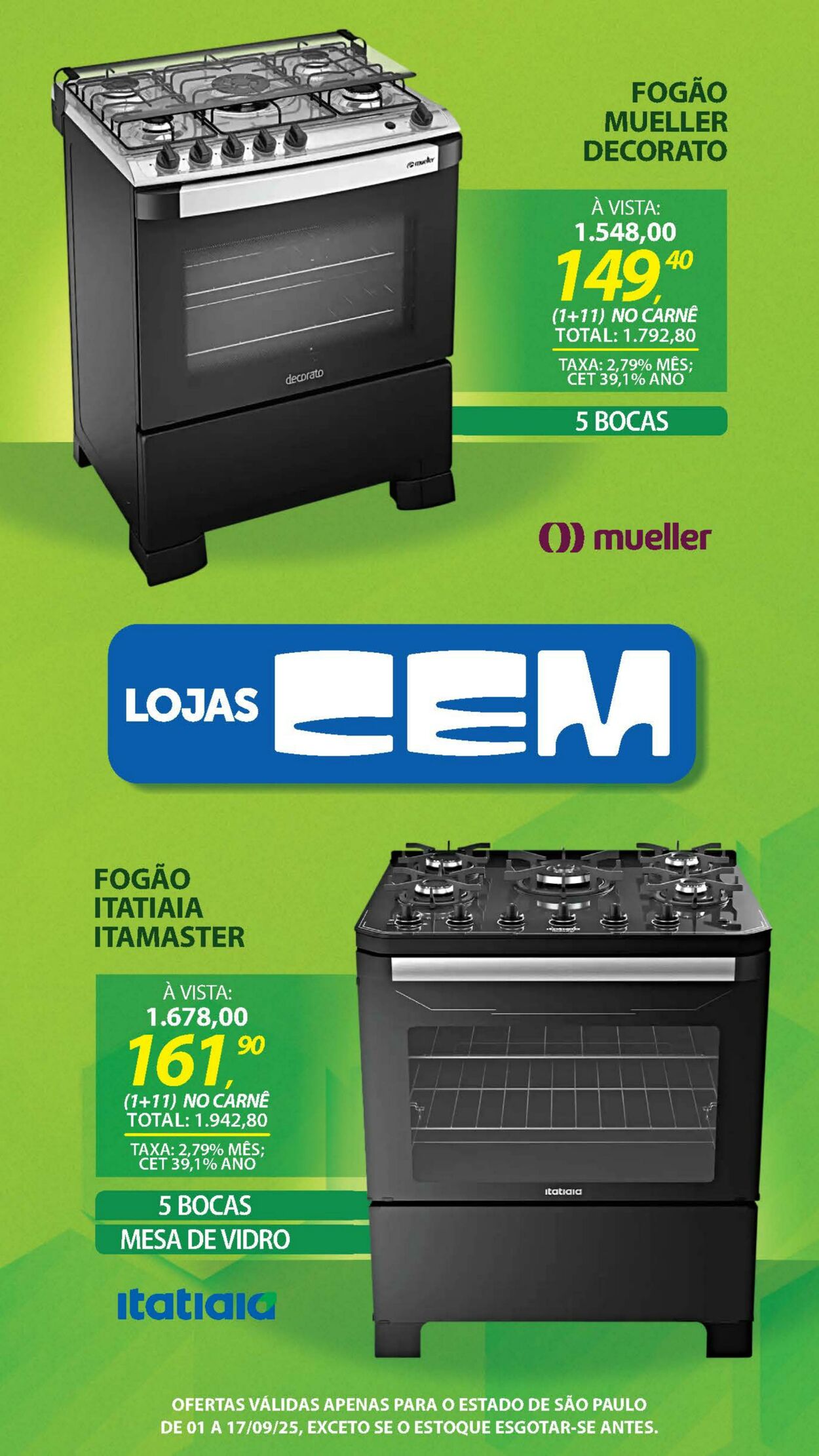 Folheto Lojas Cem 29.08.2025 - 19.09.2025