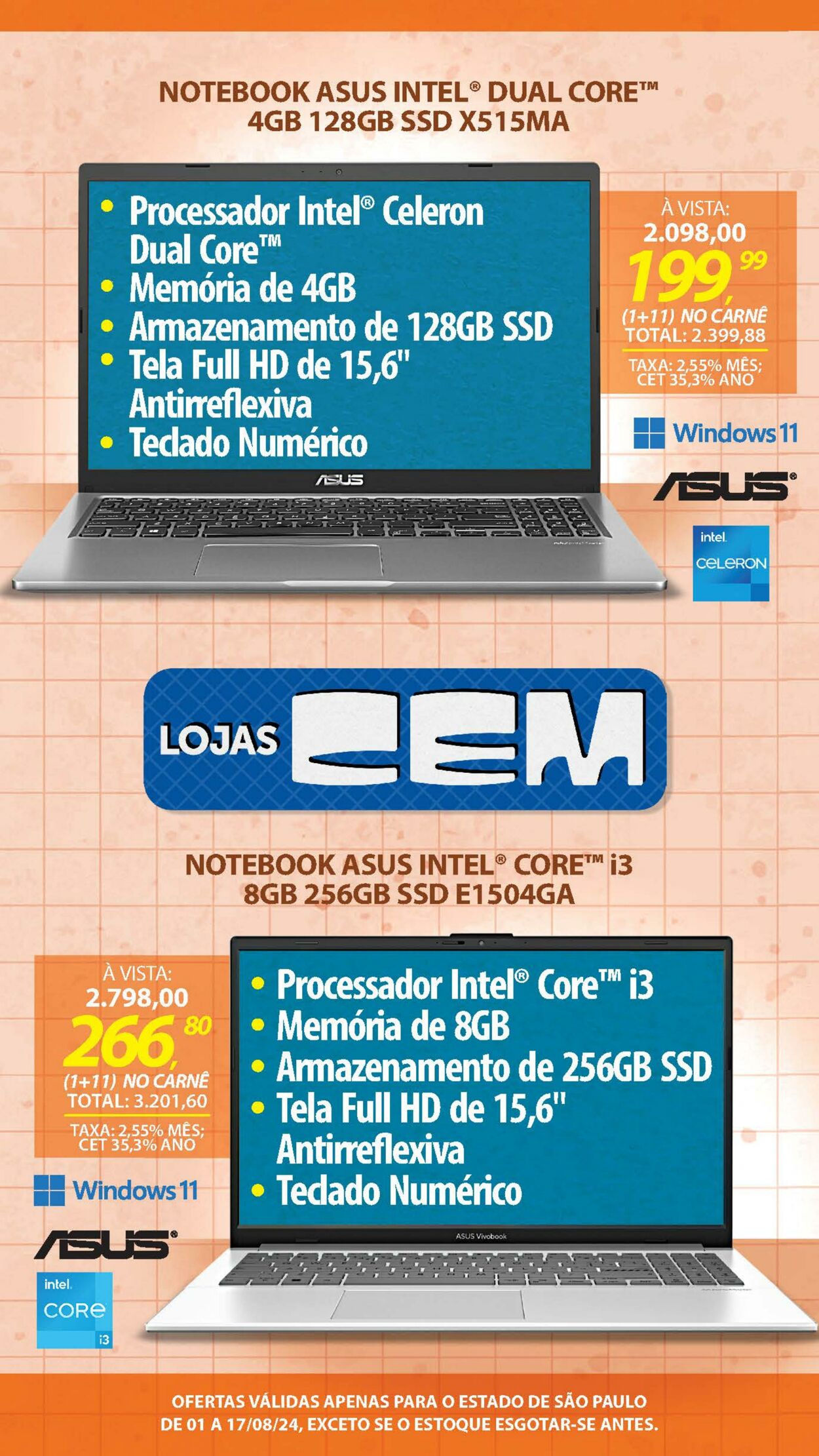 Folheto Lojas Cem 01.08.2024 - 25.08.2024