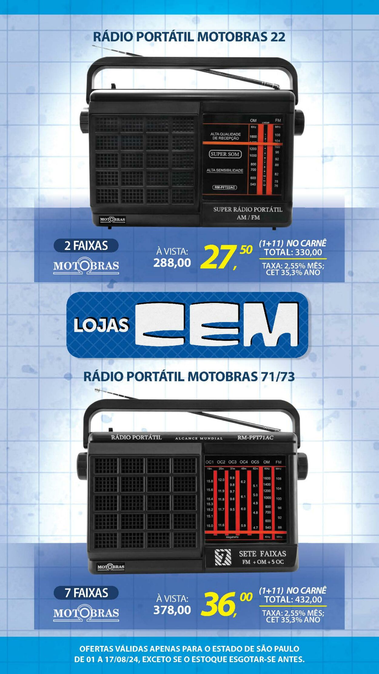 Folheto Lojas Cem 01.08.2024 - 25.08.2024