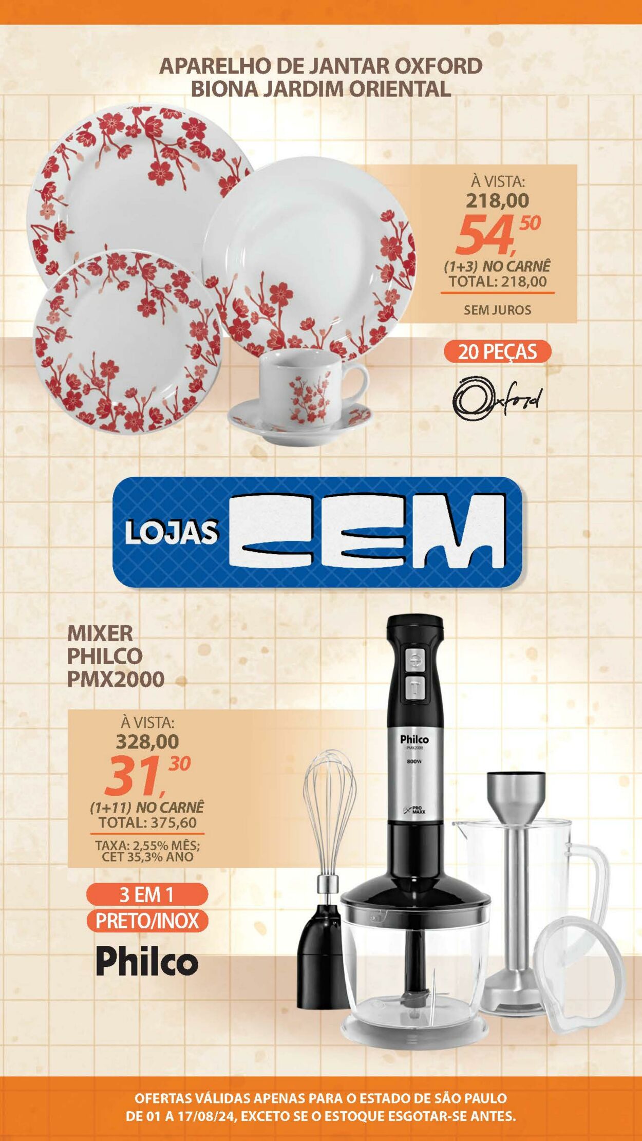 Folheto Lojas Cem 01.08.2024 - 25.08.2024