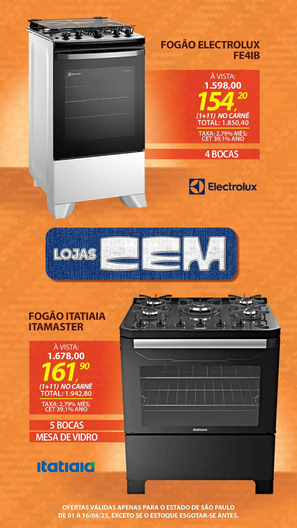 Folheto Lojas Cem 04.08.2025 - 21.08.2025