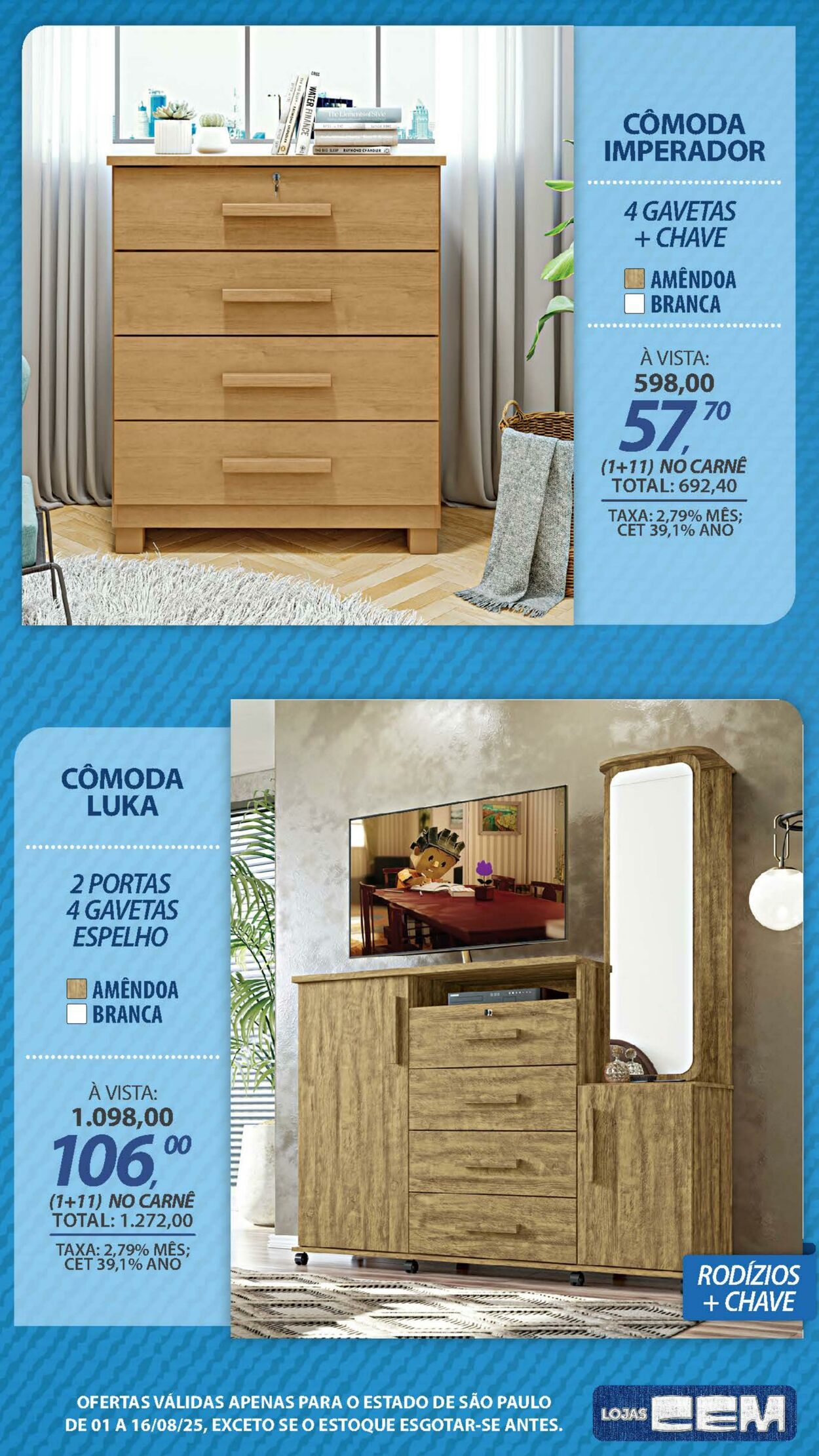 Folheto Lojas Cem 04.08.2025 - 21.08.2025
