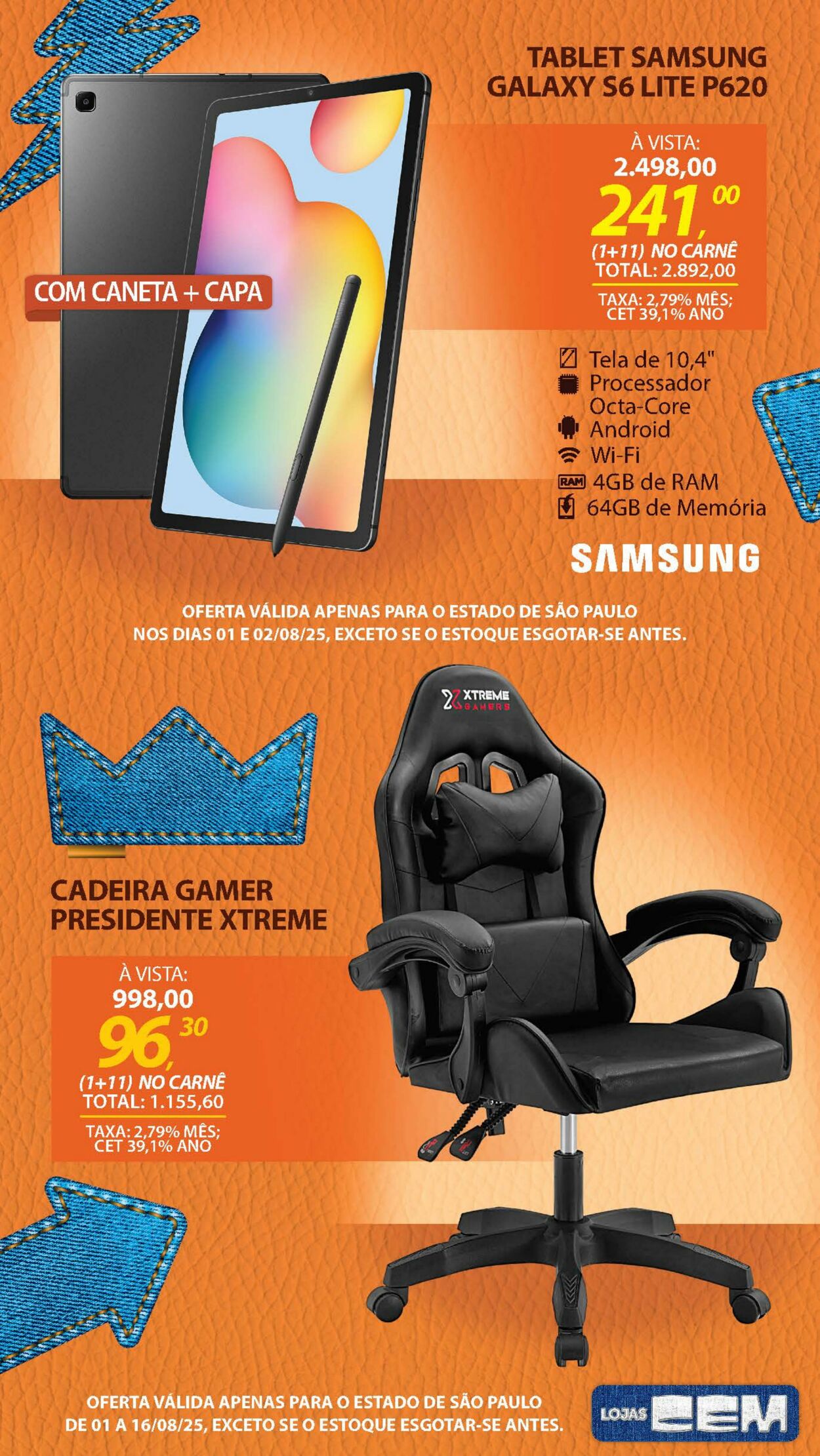 Folheto Lojas Cem 04.08.2025 - 21.08.2025