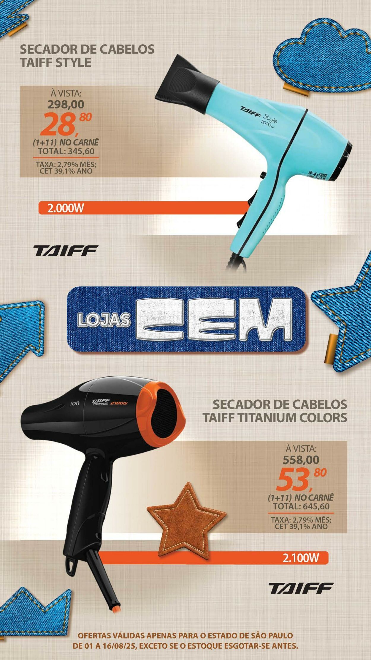 Folheto Lojas Cem 04.08.2025 - 21.08.2025