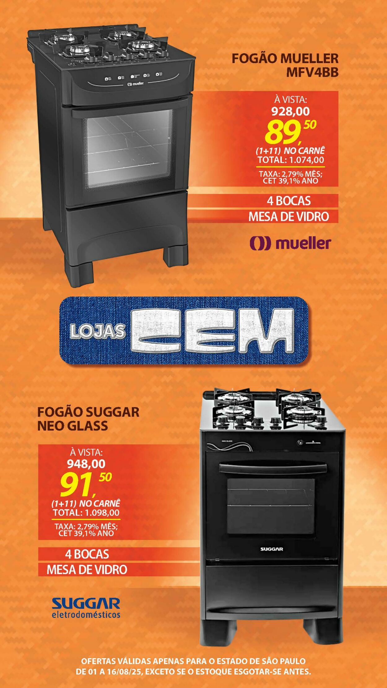 Folheto Lojas Cem 04.08.2025 - 21.08.2025