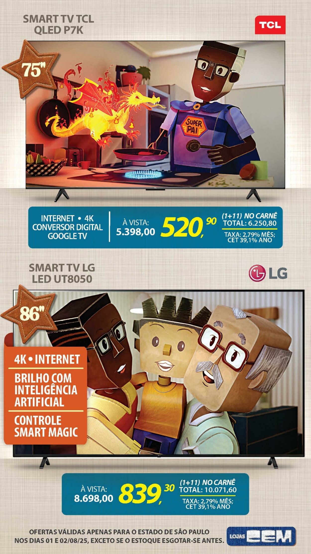 Folheto Lojas Cem 04.08.2025 - 21.08.2025
