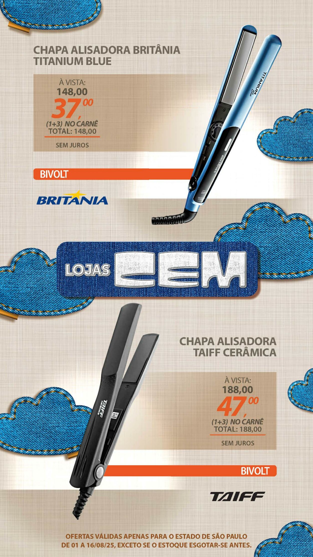 Folheto Lojas Cem 04.08.2025 - 21.08.2025