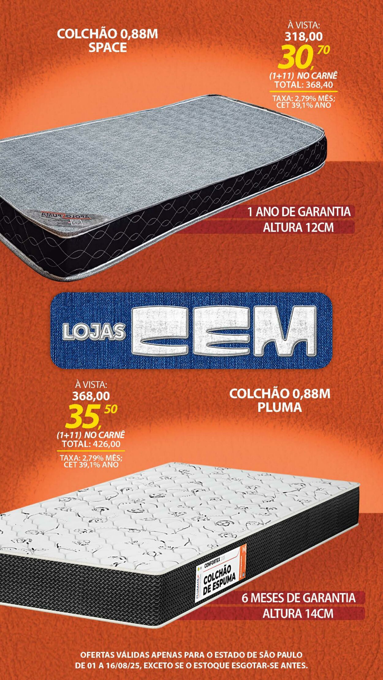 Folheto Lojas Cem 04.08.2025 - 21.08.2025
