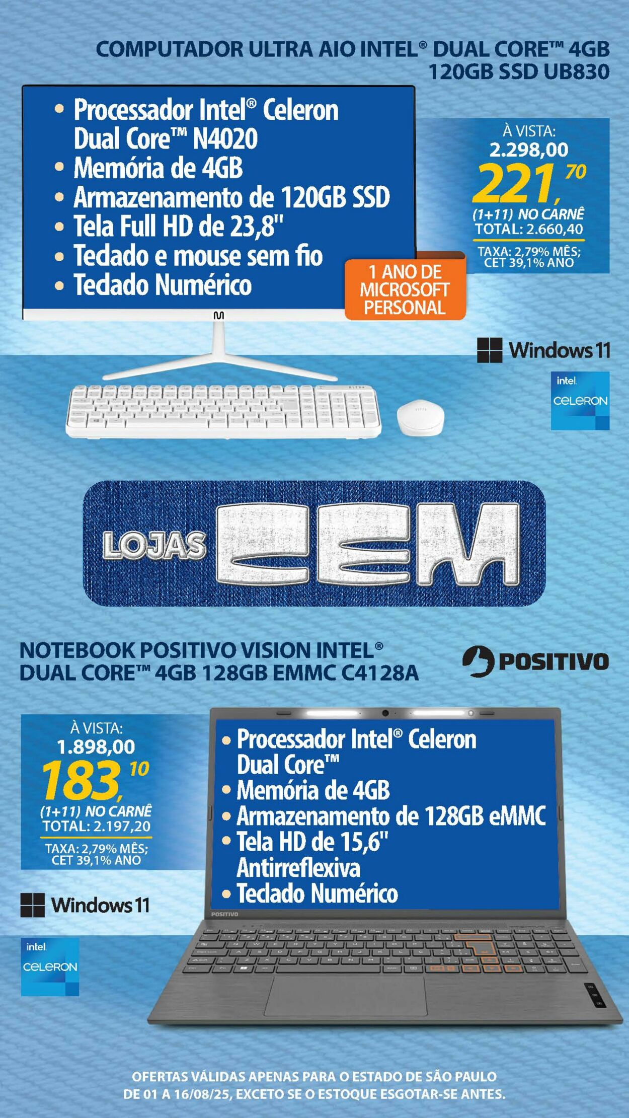 Folheto Lojas Cem 04.08.2025 - 21.08.2025