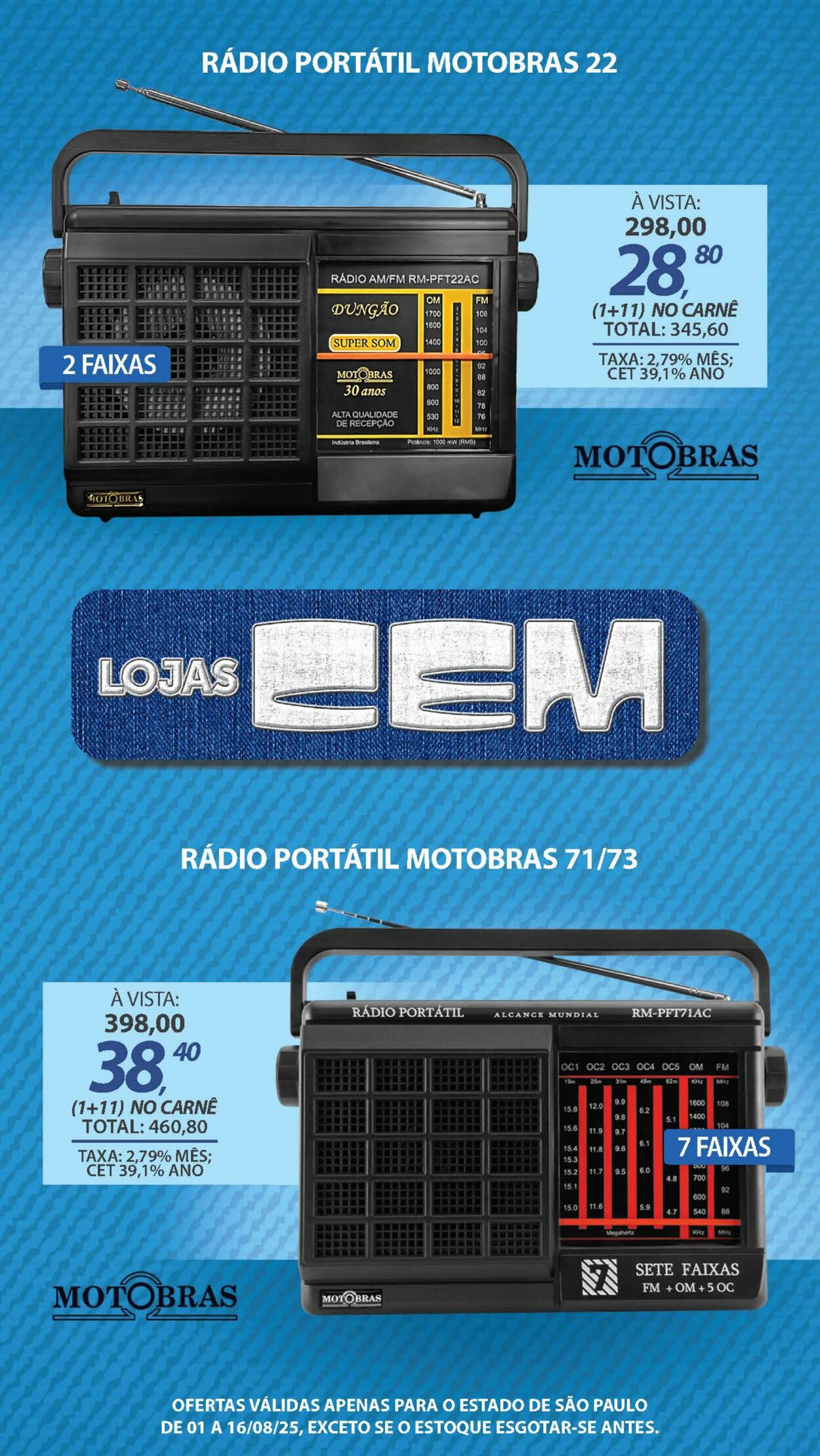 Folheto Lojas Cem 04.08.2025 - 21.08.2025