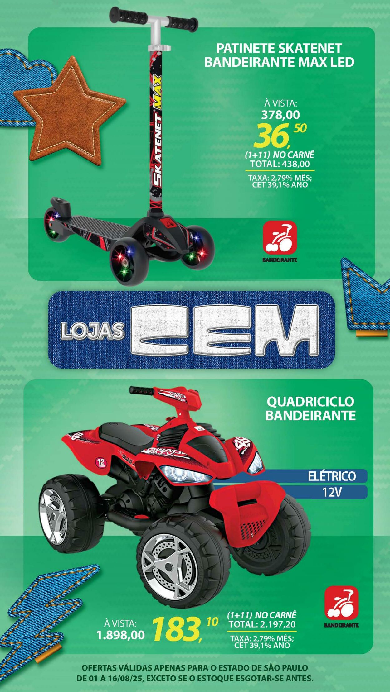 Folheto Lojas Cem 04.08.2025 - 21.08.2025
