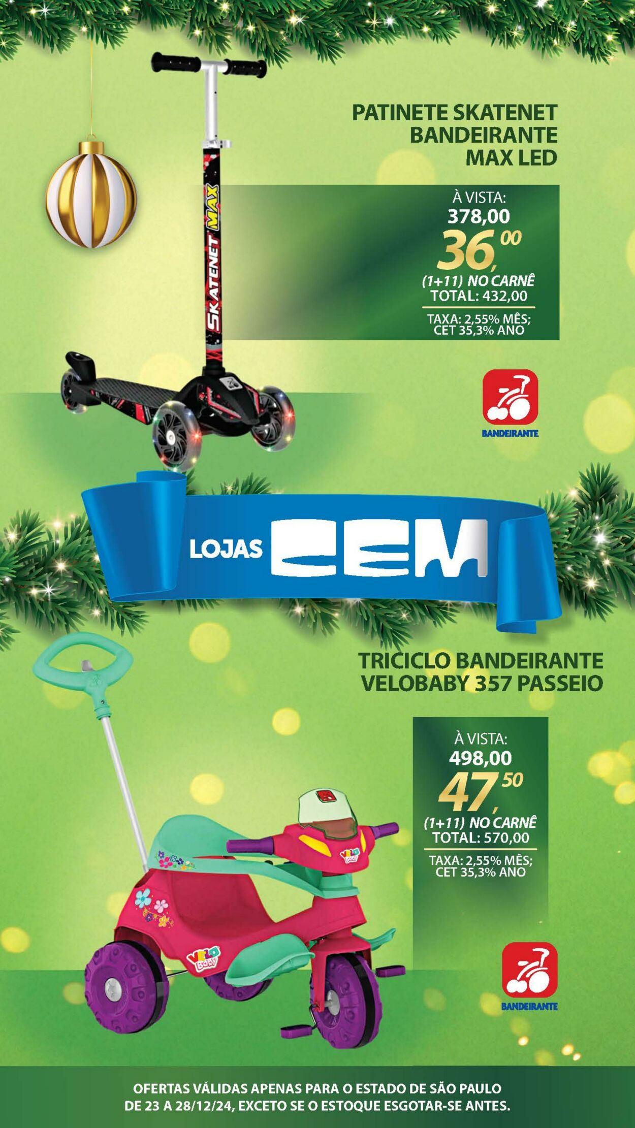 Folheto Lojas Cem 23.12.2024 - 05.01.2025