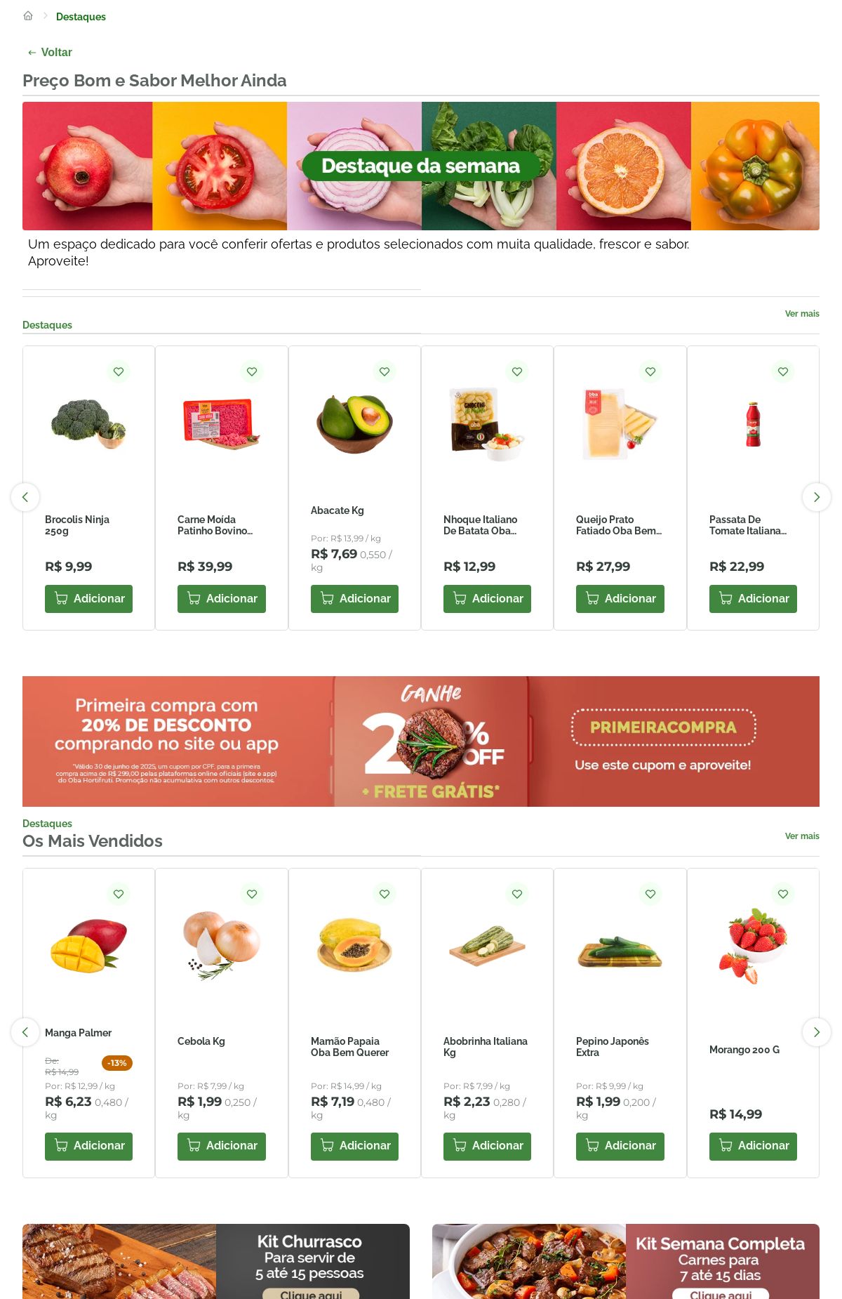 Oba Hortifruti Folhetos promocionais