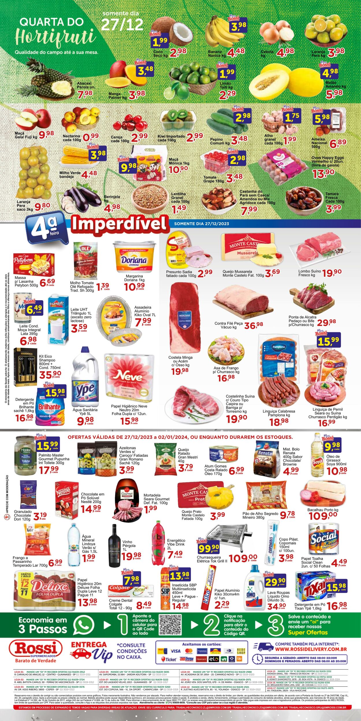 Folheto Rossi Supermercados 29.12.2023 - 02.01.2024
