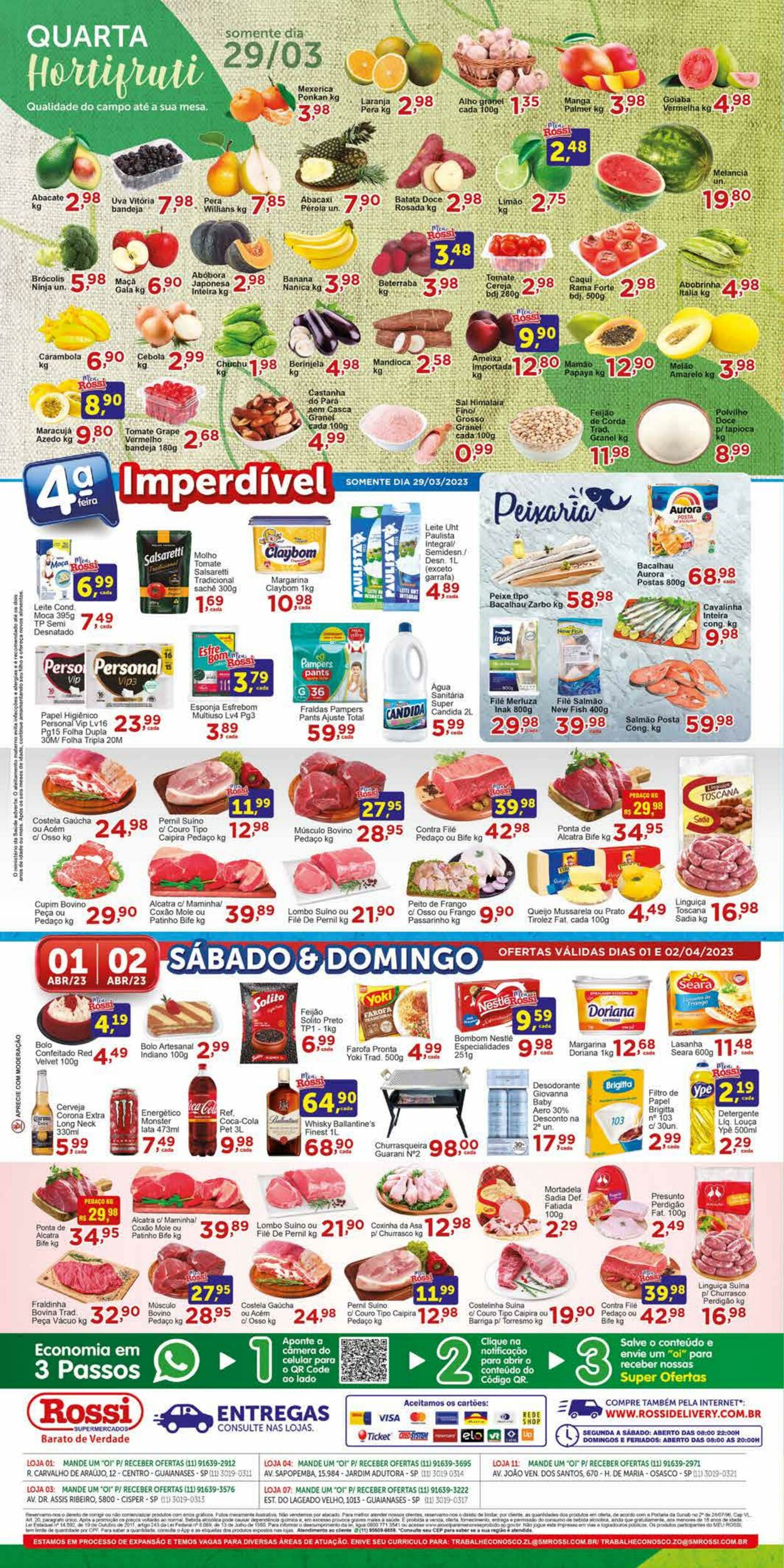 Folheto Rossi Supermercados 29.03.2023 - 04.04.2023