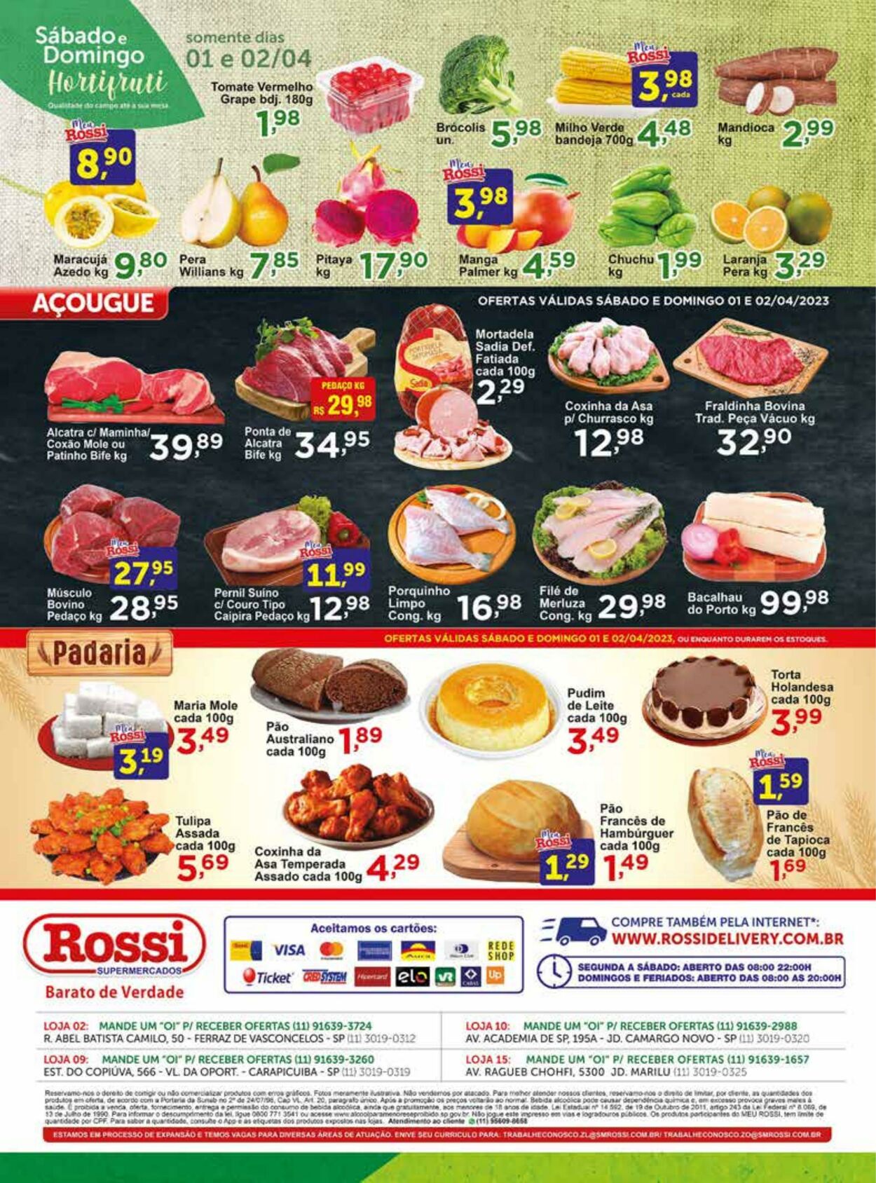 Folheto Rossi Supermercados 29.03.2023 - 04.04.2023