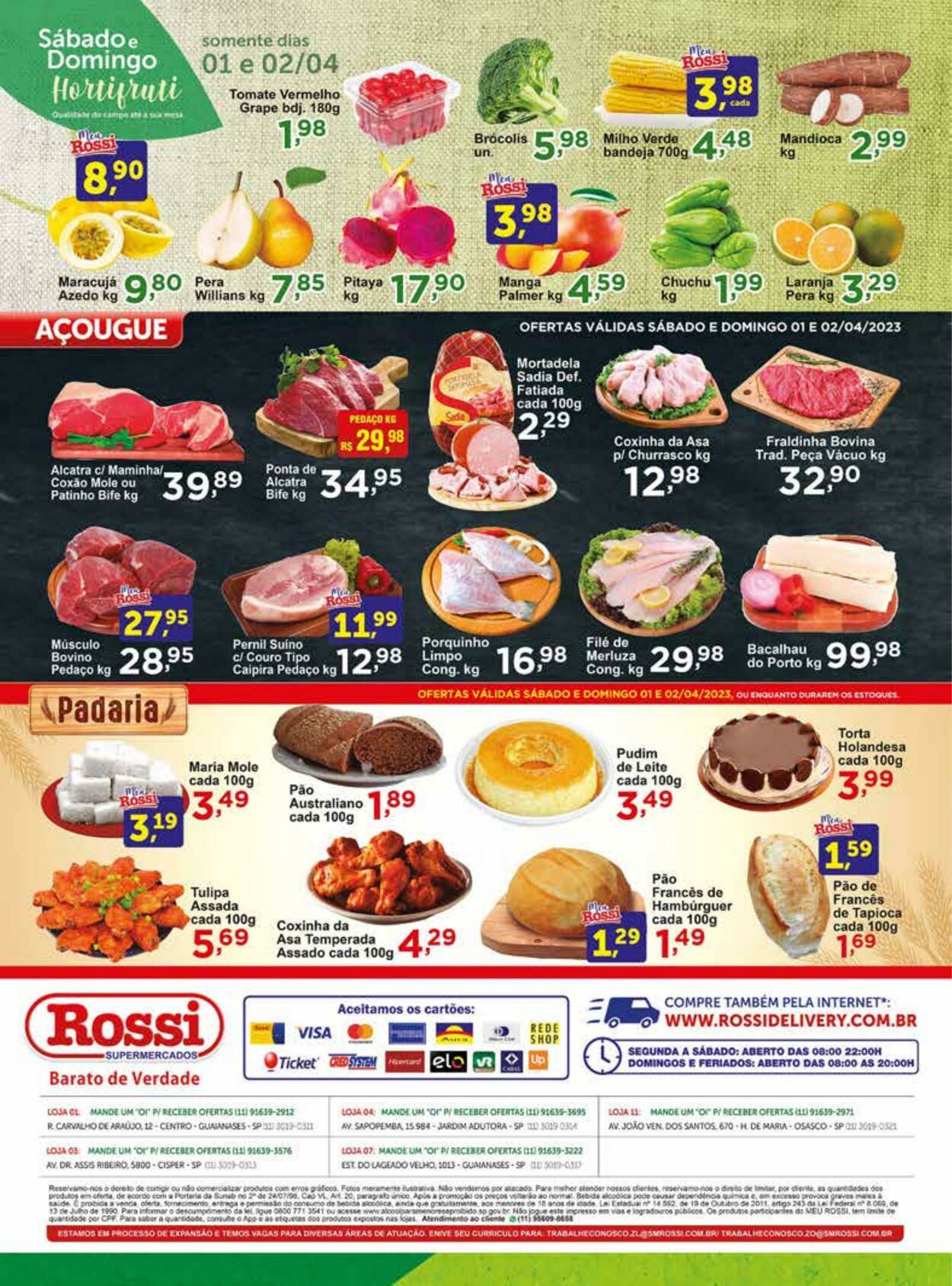 Folheto Rossi Supermercados 29.03.2023 - 04.04.2023