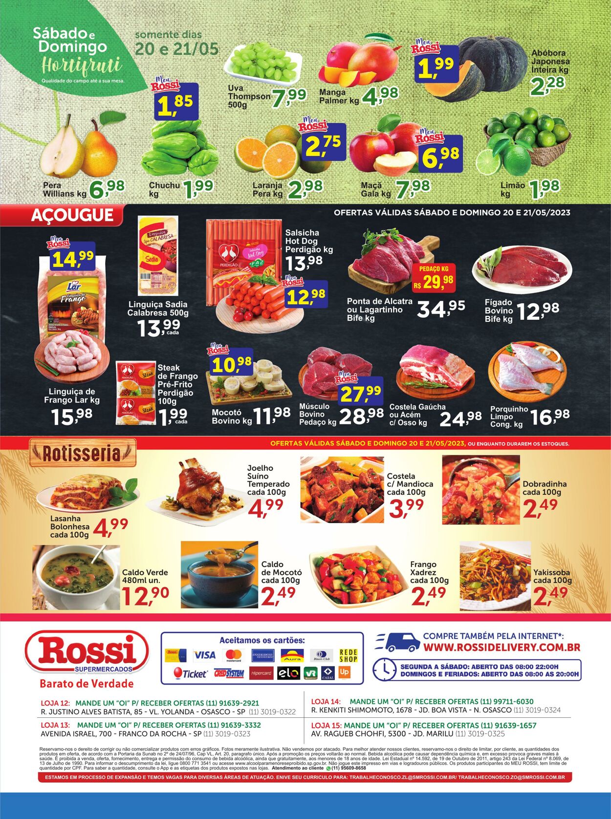 Folheto Rossi Supermercados 20.05.2023 - 21.05.2023