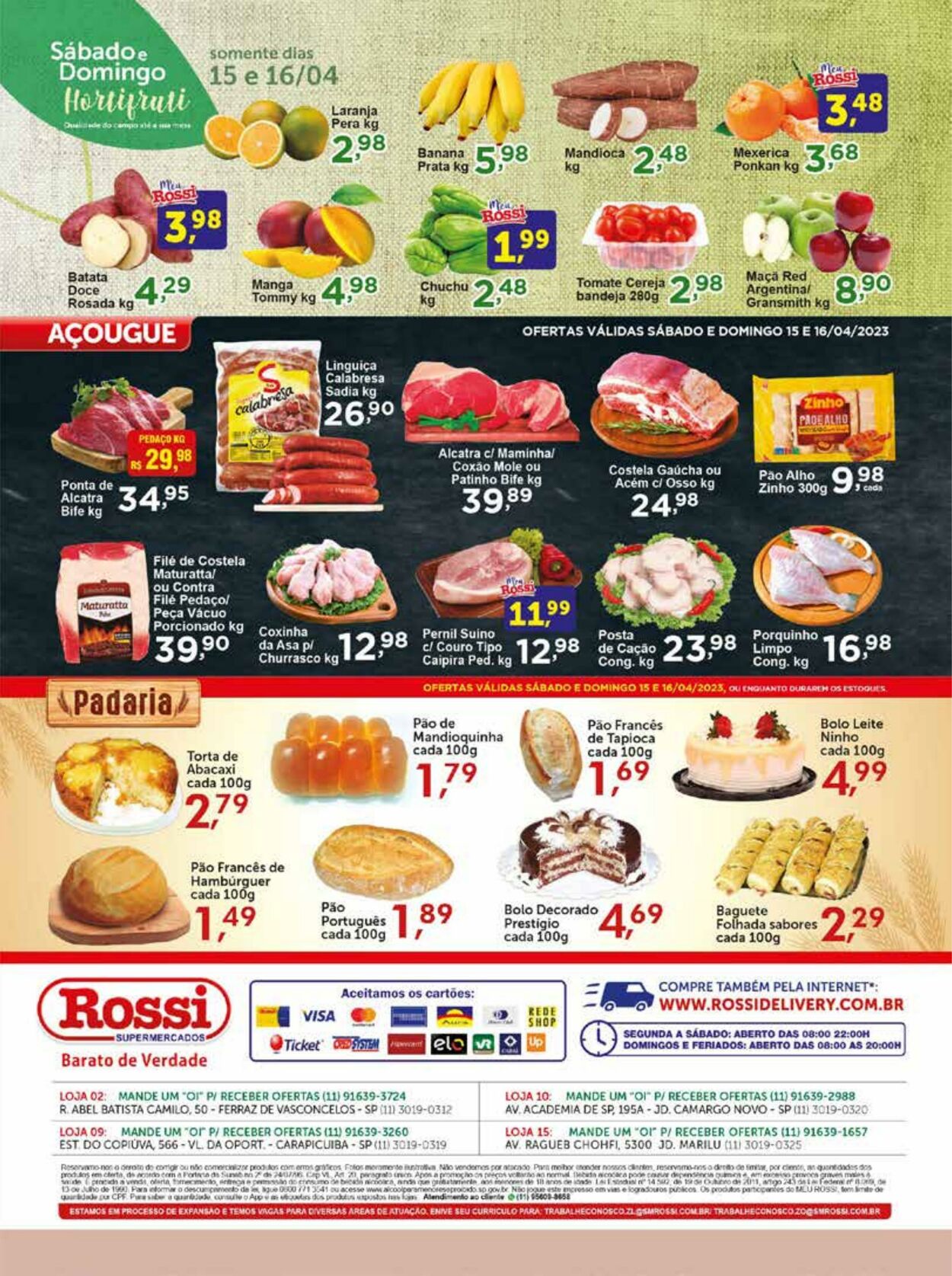 Folheto Rossi Supermercados 15.04.2023 - 16.04.2023