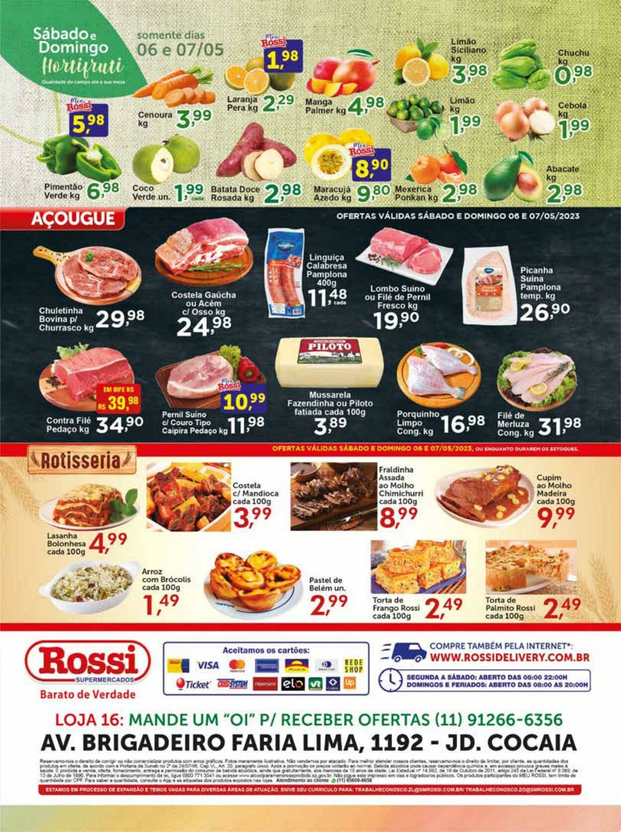Folheto Rossi Supermercados 06.05.2023 - 07.05.2023