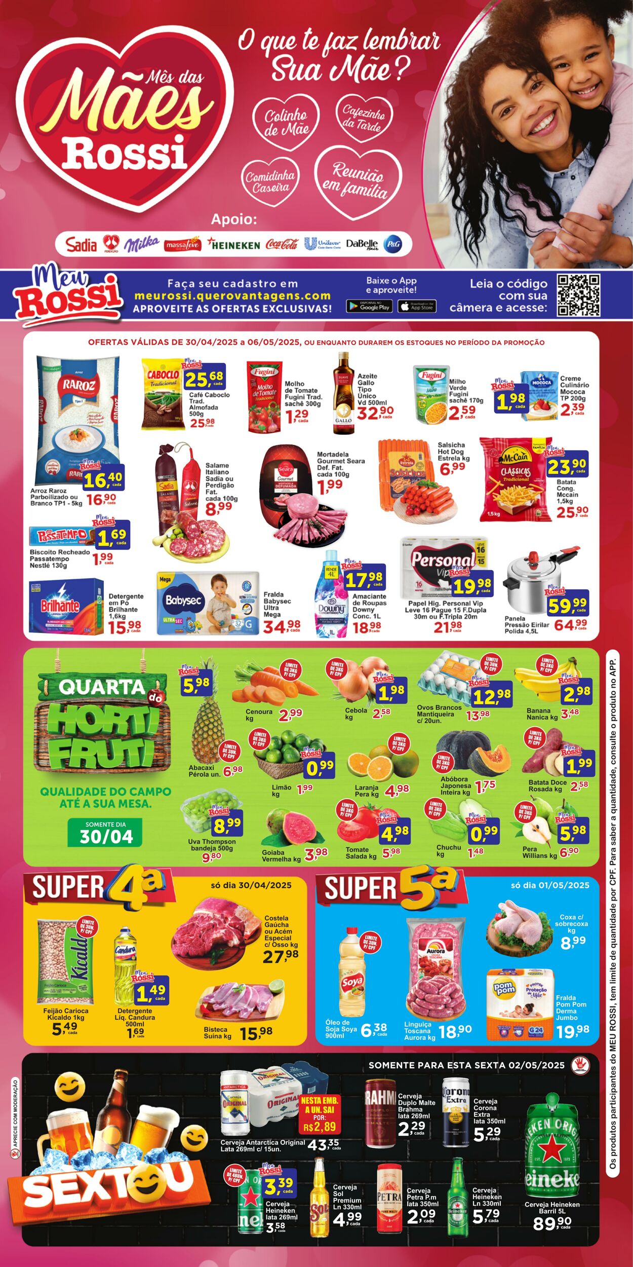 Folheto Rossi Supermercados 30.04.2025 - 06.05.2025