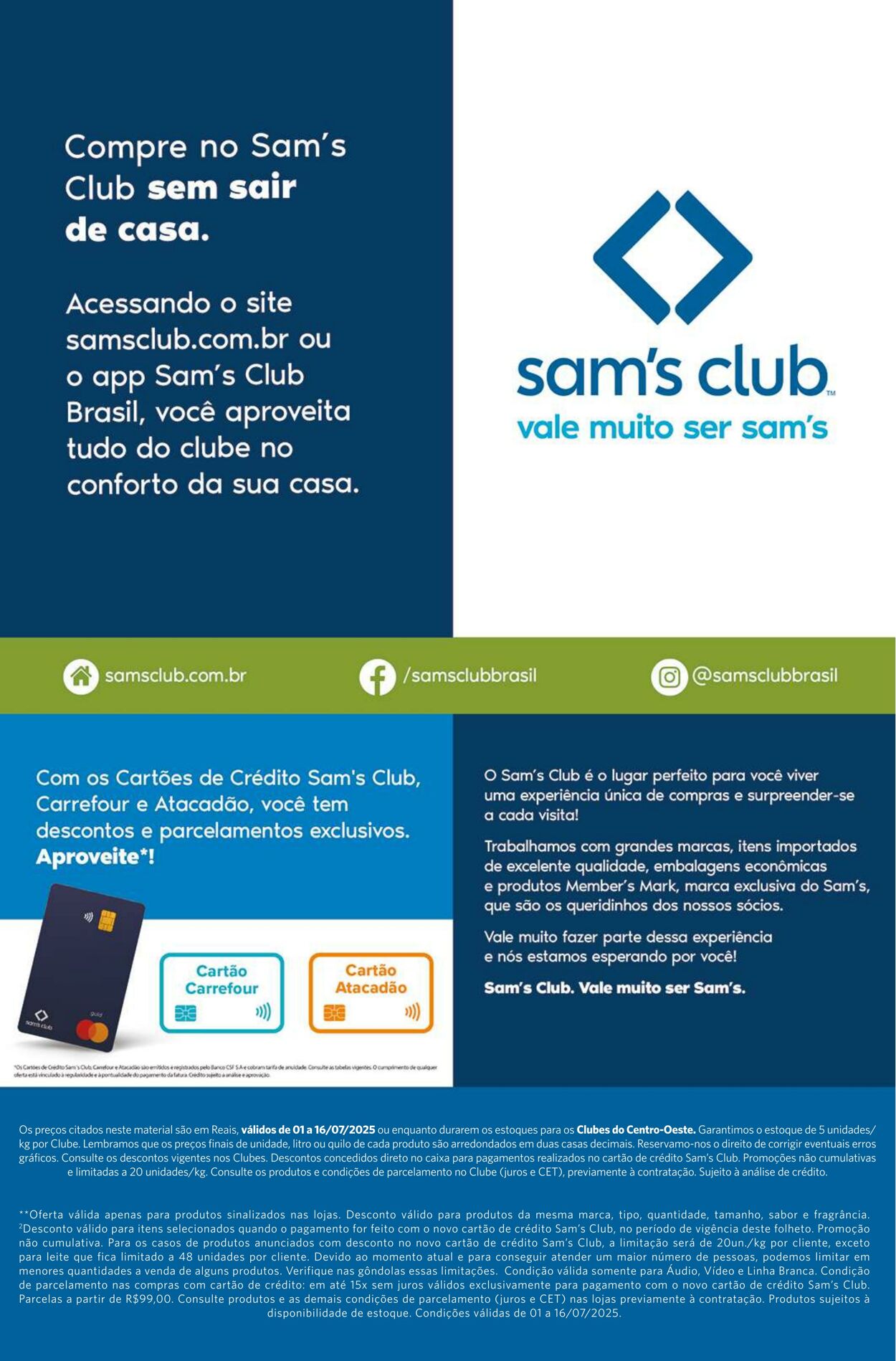 Folheto Sam's Club 01.07.2025 - 16.07.2025