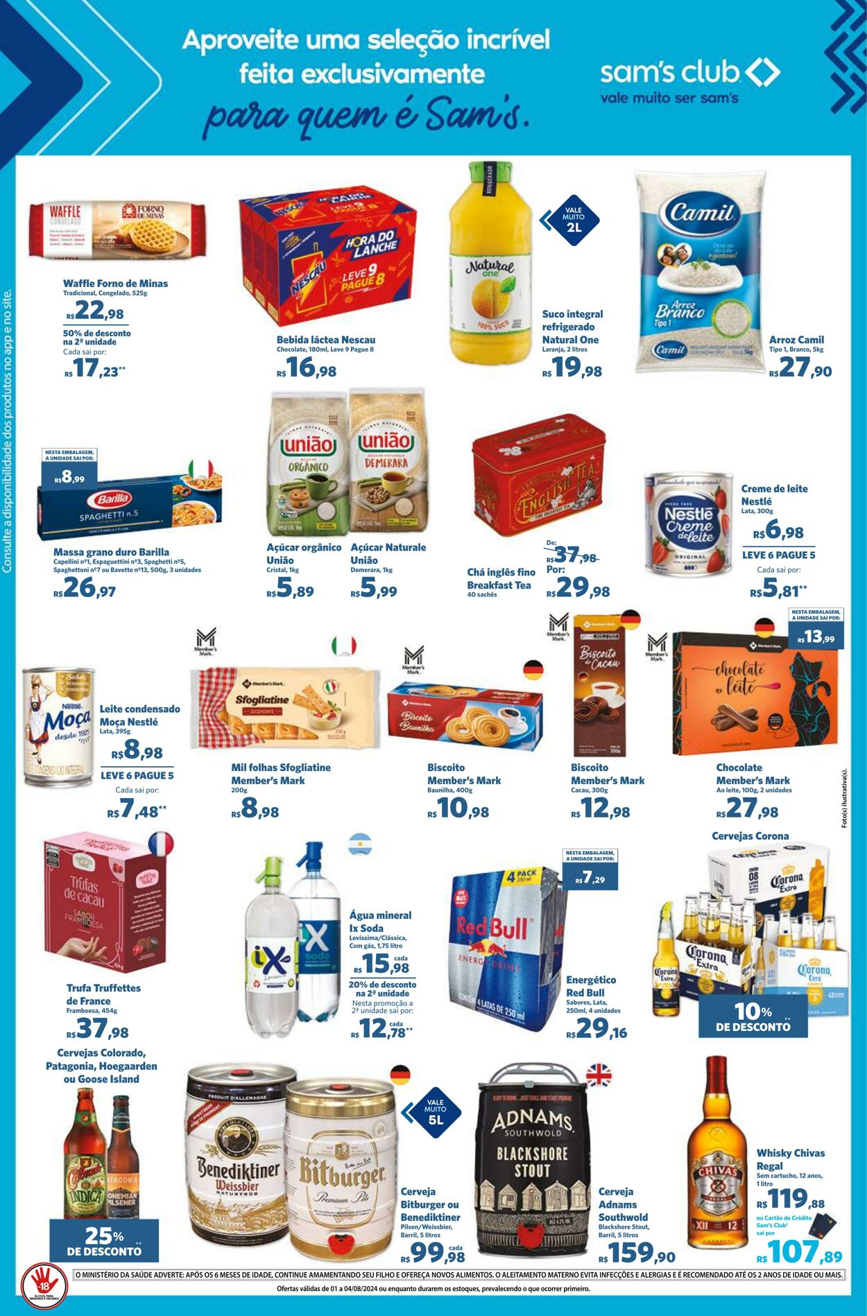 Folheto Sam's Club 01.08.2024 - 04.08.2024