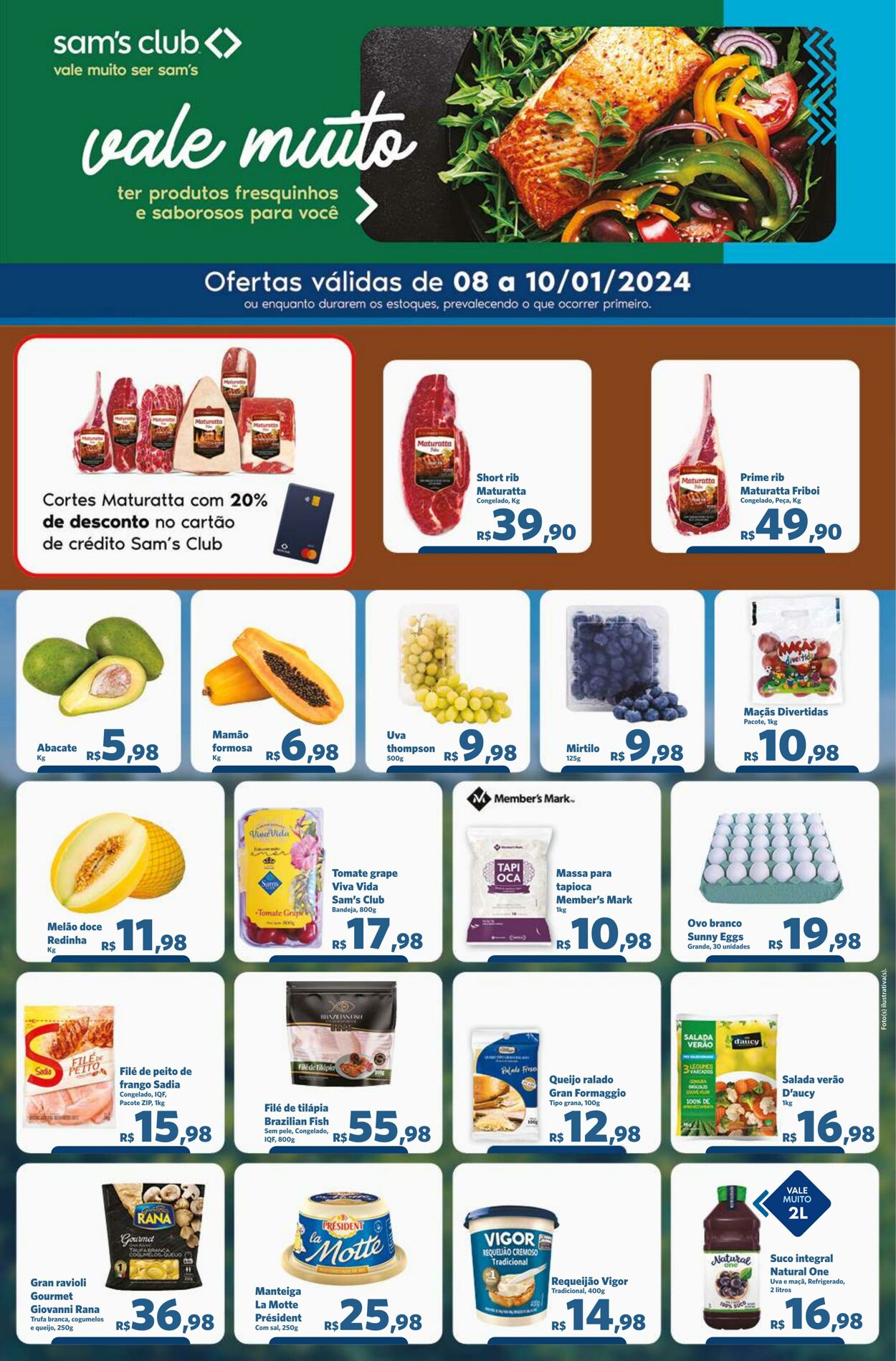 Folheto Sam's Club 08.01.2024 - 10.01.2024