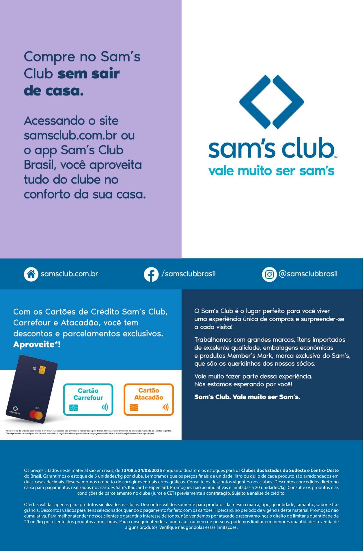 Folheto Sam's Club 13.08.2025 - 24.08.2025