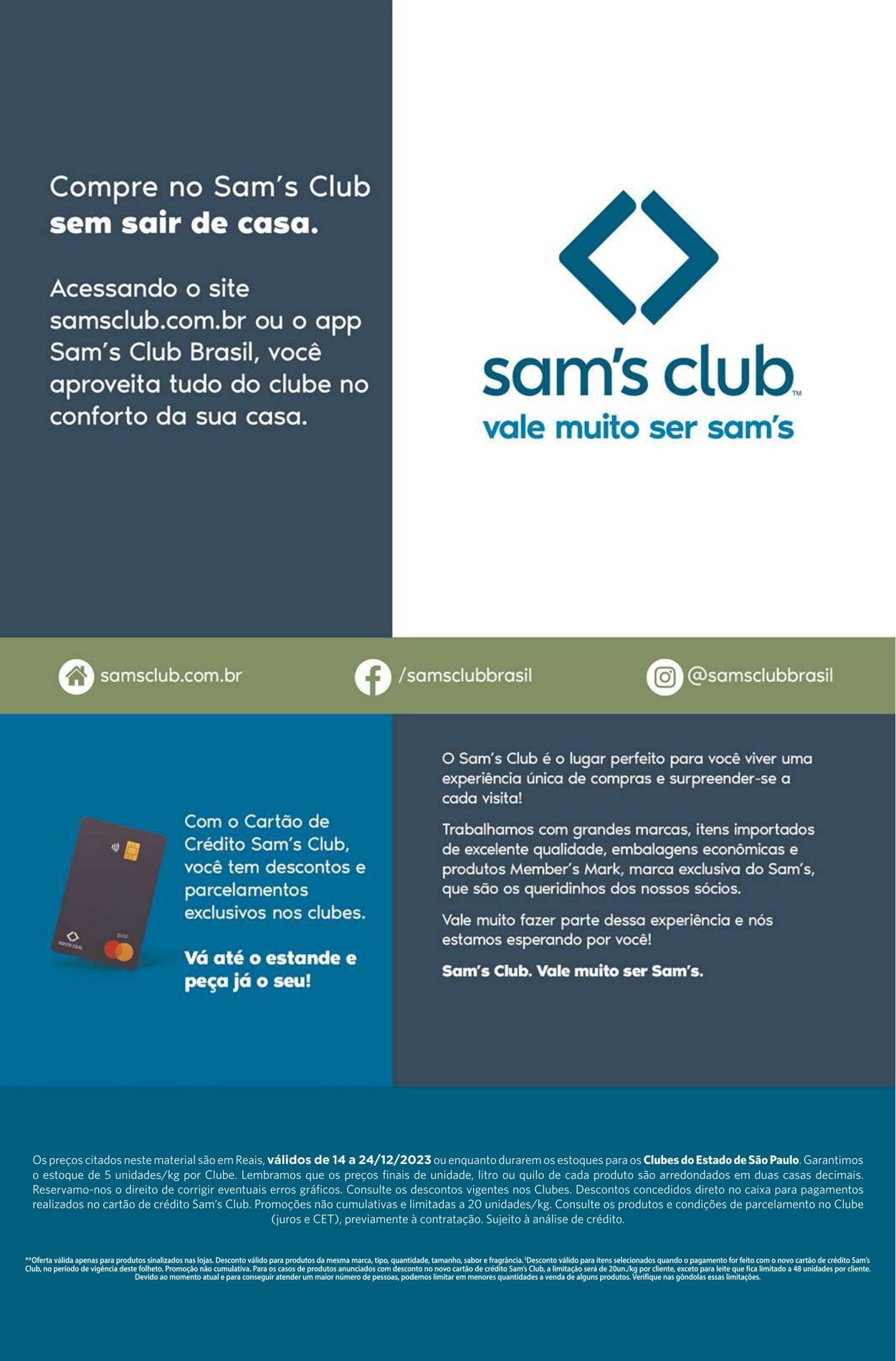 Folheto Sam's Club 14.12.2023 - 24.12.2023