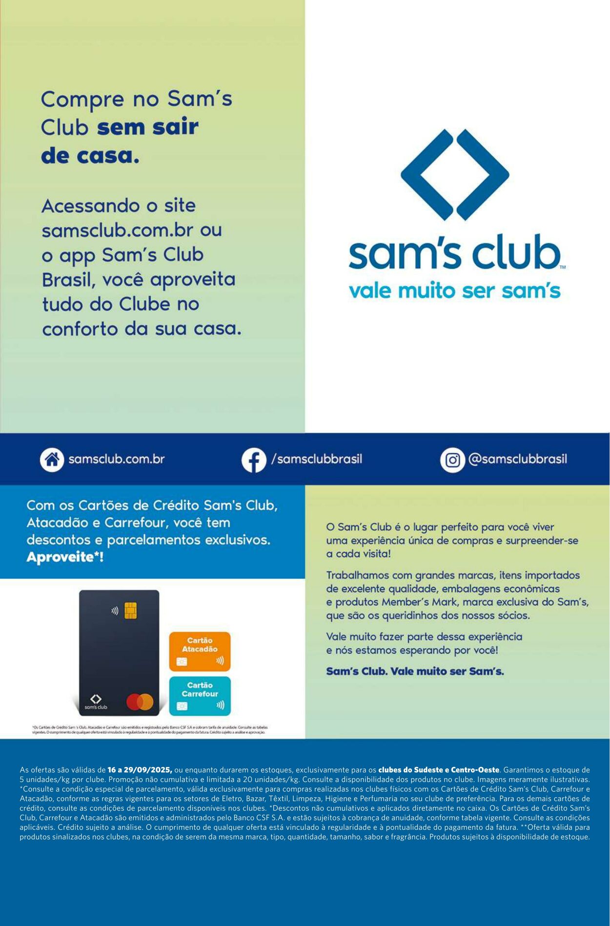 Folheto Sam's Club 16.09.2025 - 29.09.2025