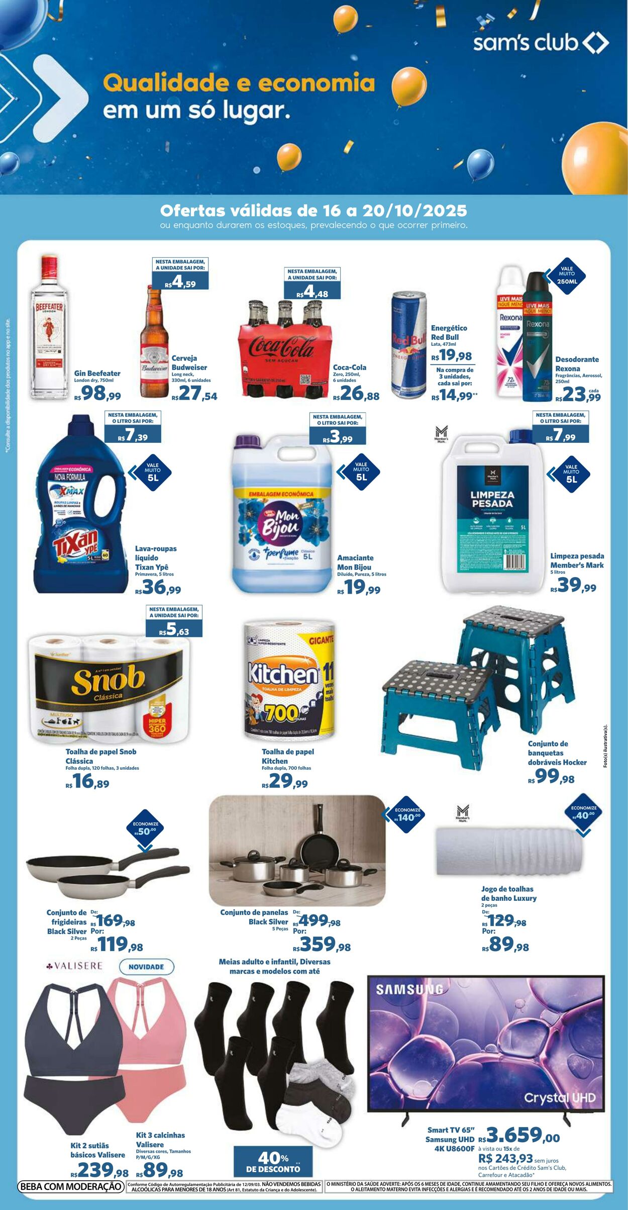 Folheto Sam's Club 16.10.2025 - 20.10.2025